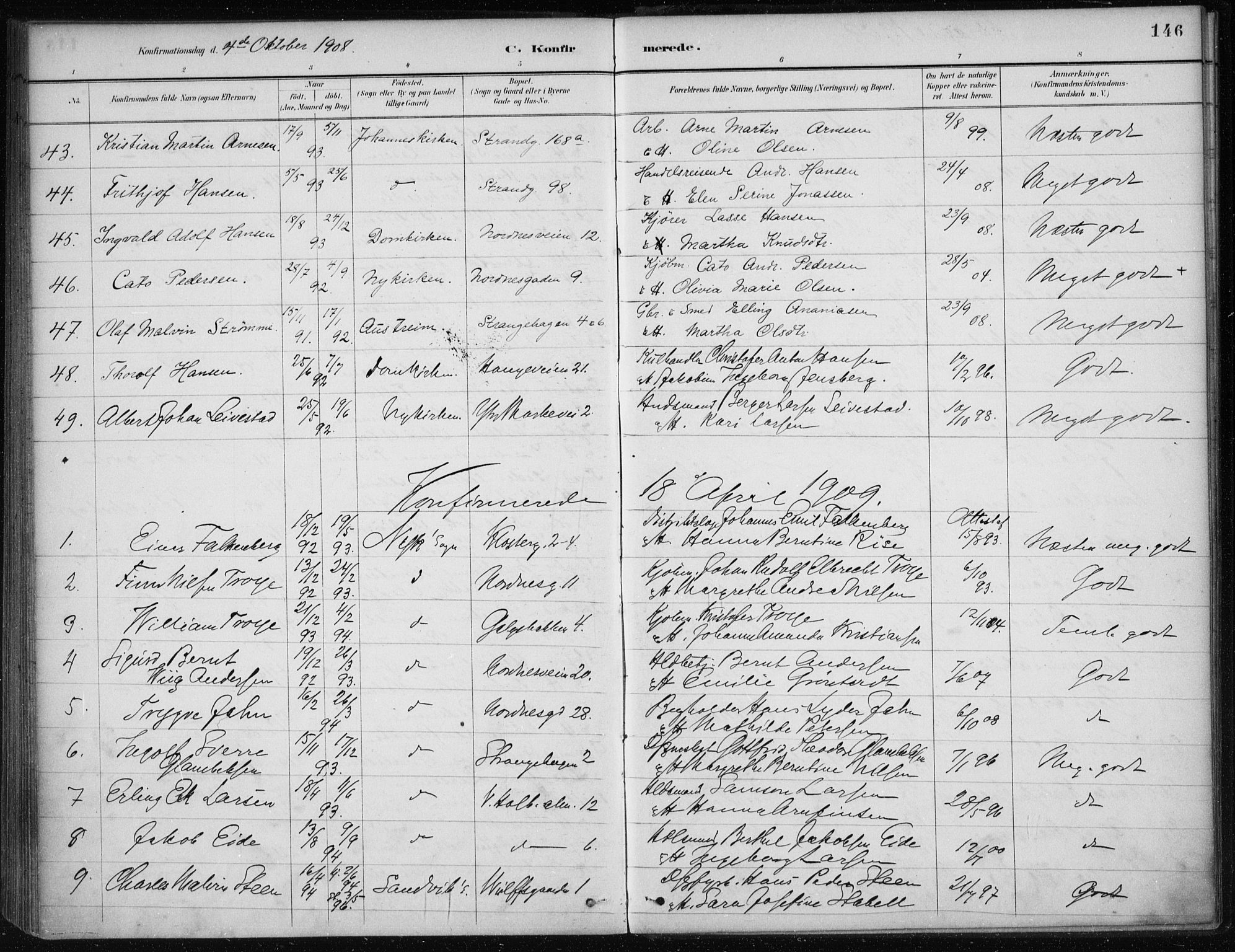Nykirken Sokneprestembete, SAB/A-77101/H/Haa/L0027: Parish register (official) no. C 6, 1886-1913, p. 146