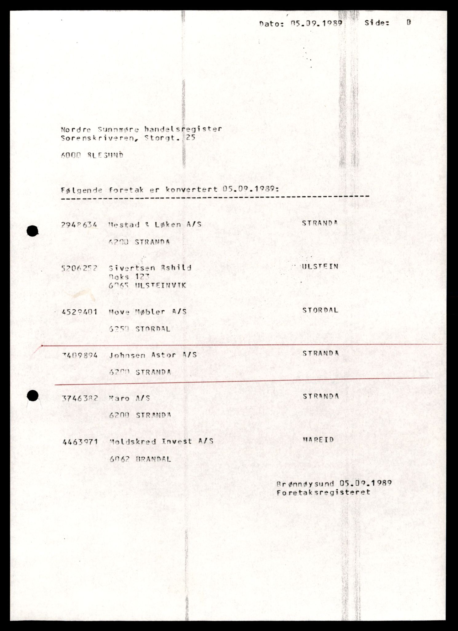 Nordre Sunnmøre sorenskriveri, AV/SAT-A-0006/2/J/Jd/Jde/L0034: Bilag. Aksjeselskap, J-L, 1944-1990, p. 1