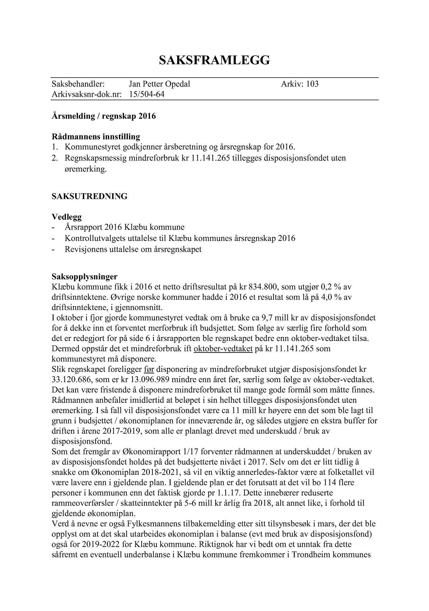 Klæbu Kommune, TRKO/KK/01-KS/L010: Kommunestyret - Møtedokumenter, 2017, p. 1312