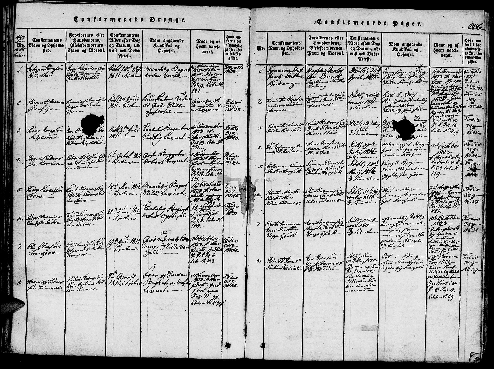 Ministerialprotokoller, klokkerbøker og fødselsregistre - Møre og Romsdal, AV/SAT-A-1454/515/L0207: Parish register (official) no. 515A03, 1819-1829, p. 246