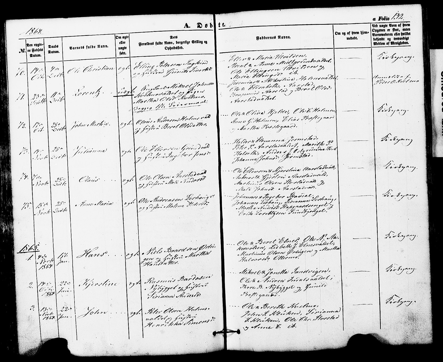 Ministerialprotokoller, klokkerbøker og fødselsregistre - Nord-Trøndelag, SAT/A-1458/724/L0268: Parish register (copy) no. 724C04, 1846-1878, p. 132