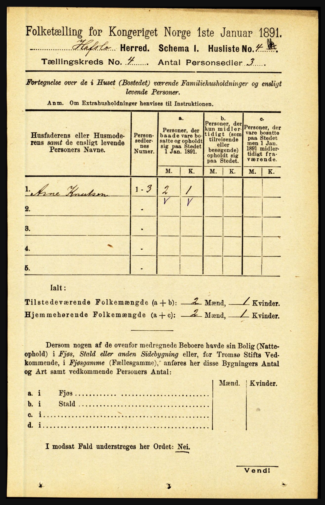 RA, 1891 census for 1425 Hafslo, 1891, p. 1519