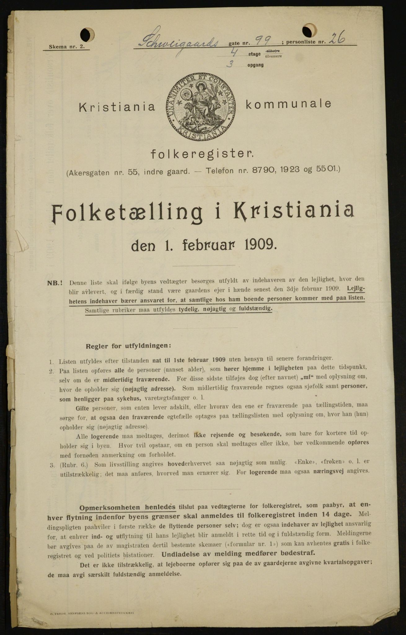 OBA, Municipal Census 1909 for Kristiania, 1909, p. 84114