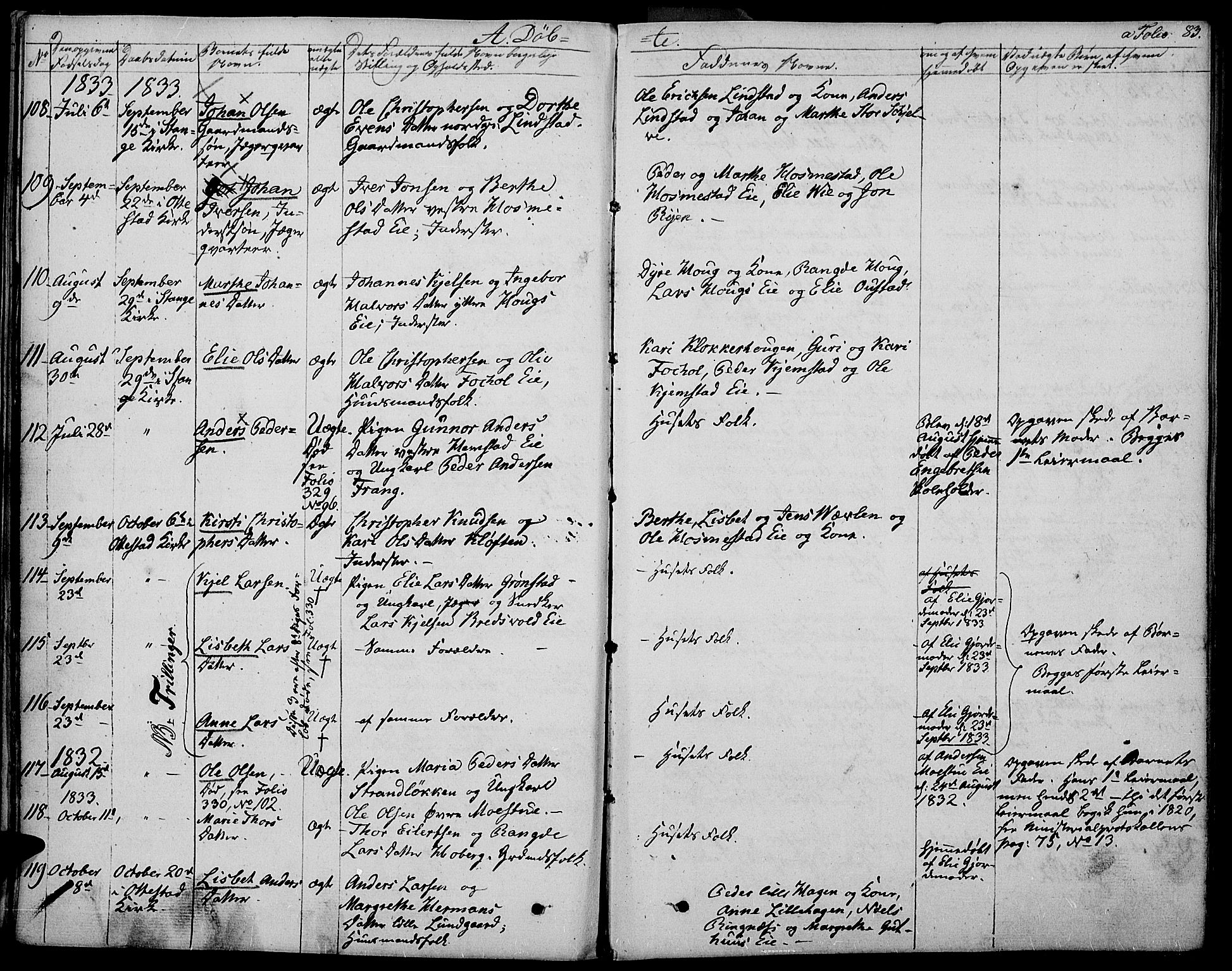 Stange prestekontor, AV/SAH-PREST-002/K/L0009: Parish register (official) no. 9, 1826-1835, p. 83