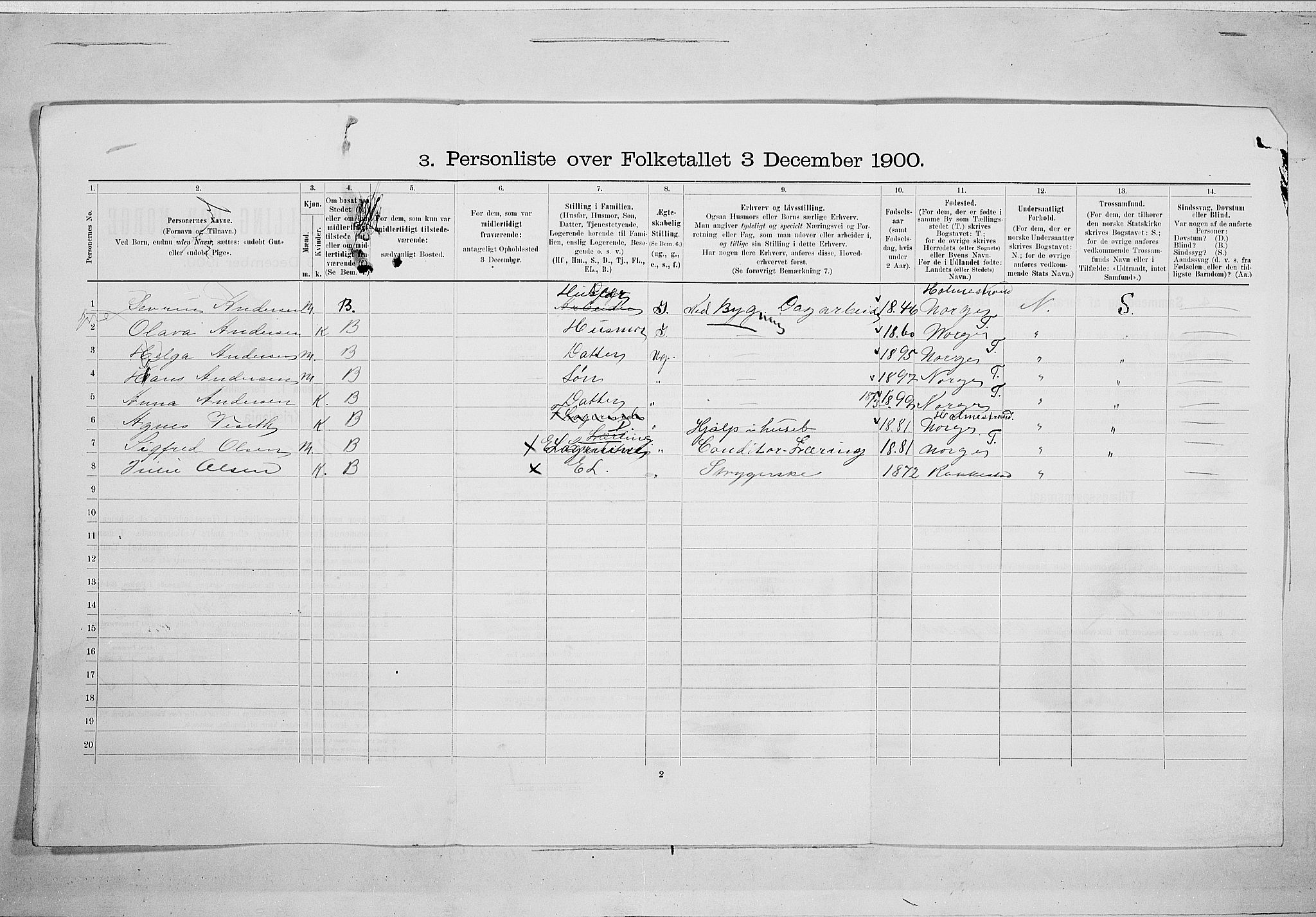 SAO, 1900 census for Kristiania, 1900, p. 106717