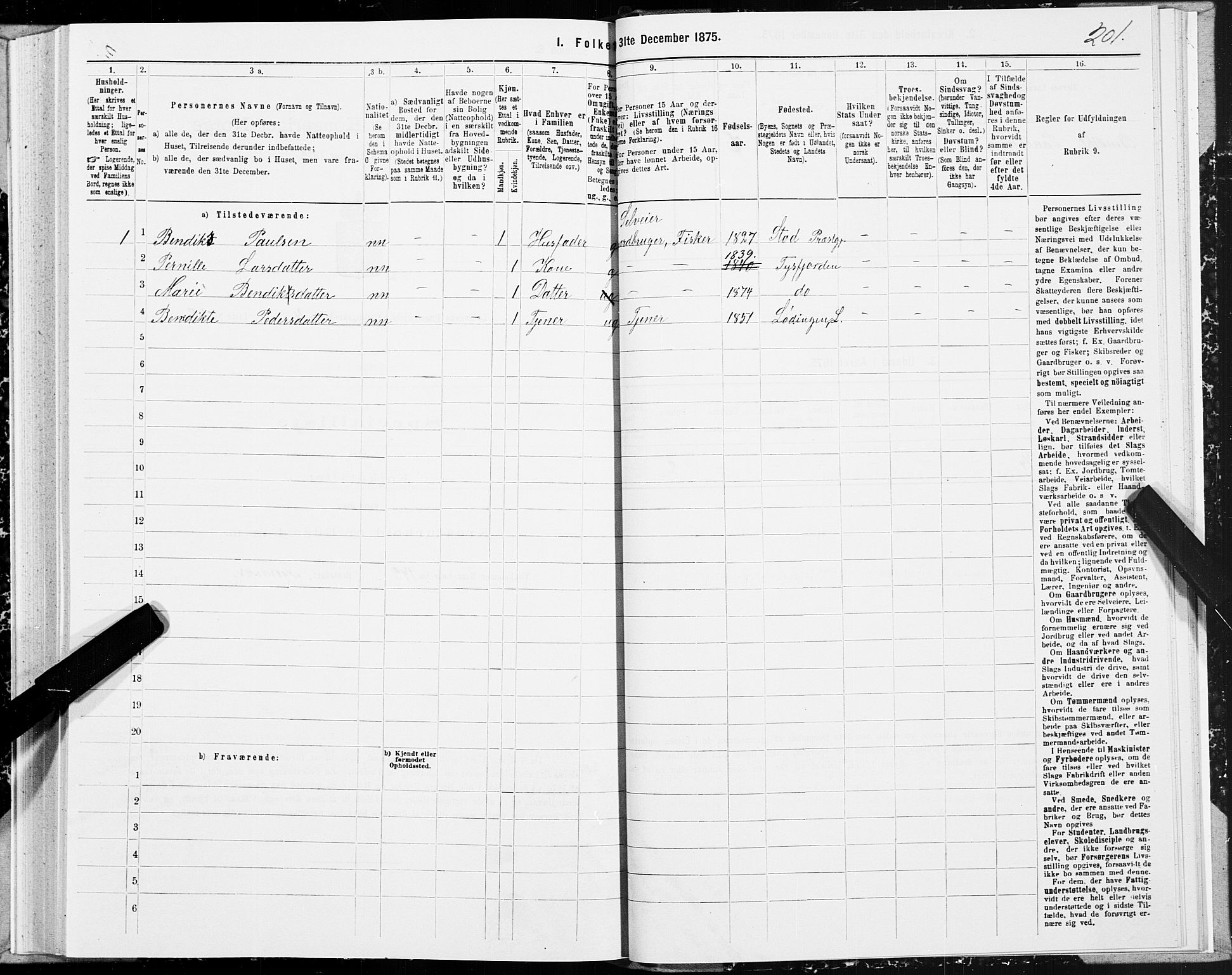 SAT, 1875 census for 1851P Lødingen, 1875, p. 2201