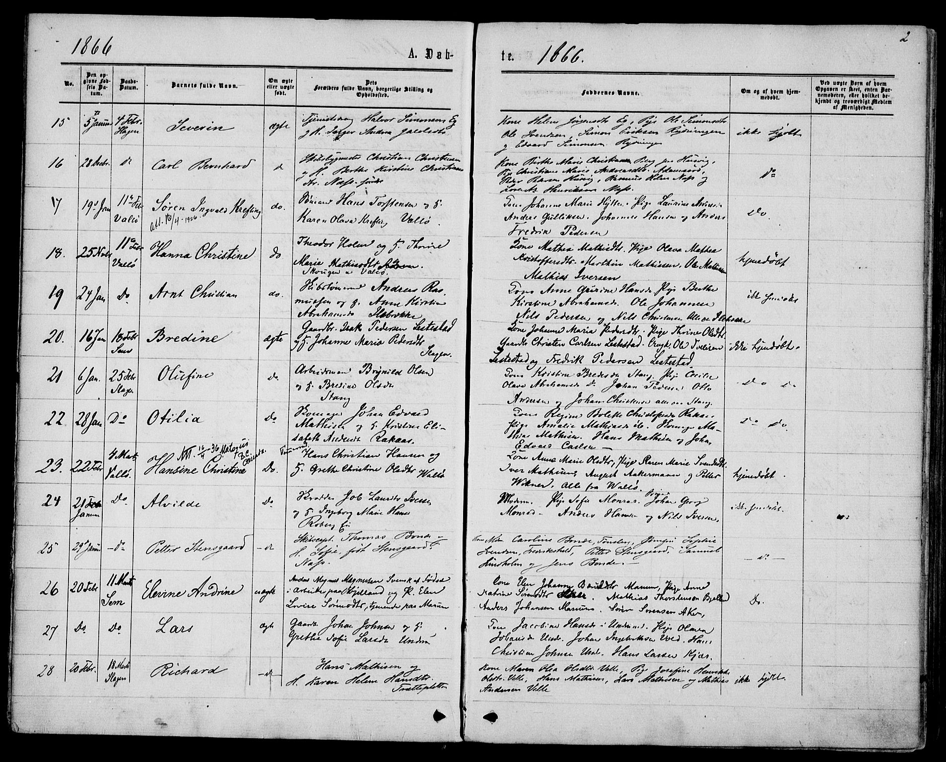 Sem kirkebøker, SAKO/A-5/F/Fa/L0008: Parish register (official) no. I 8, 1866-1873, p. 2