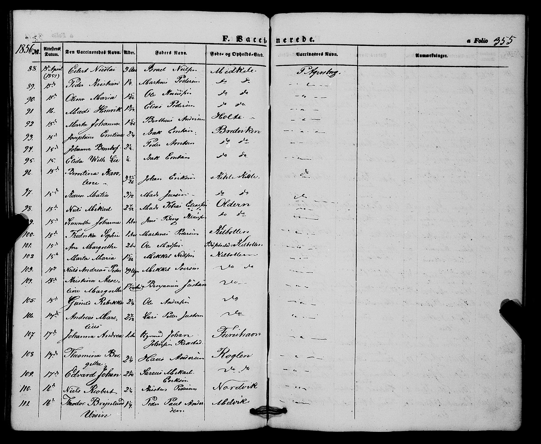 Trondenes sokneprestkontor, AV/SATØ-S-1319/H/Ha/L0011kirke: Parish register (official) no. 11, 1853-1862, p. 355