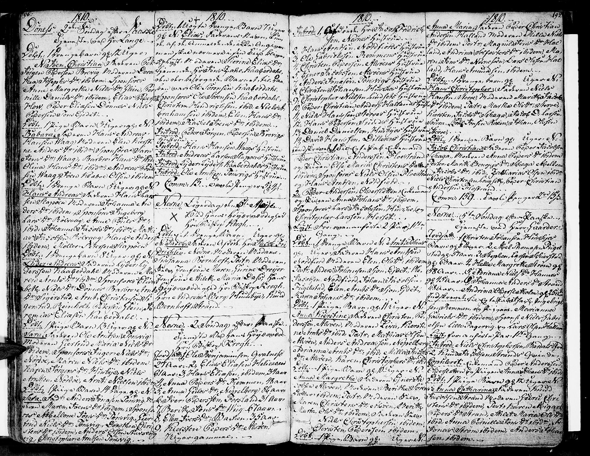 Ministerialprotokoller, klokkerbøker og fødselsregistre - Nordland, AV/SAT-A-1459/838/L0545: Parish register (official) no. 838A04, 1791-1820, p. 196-197