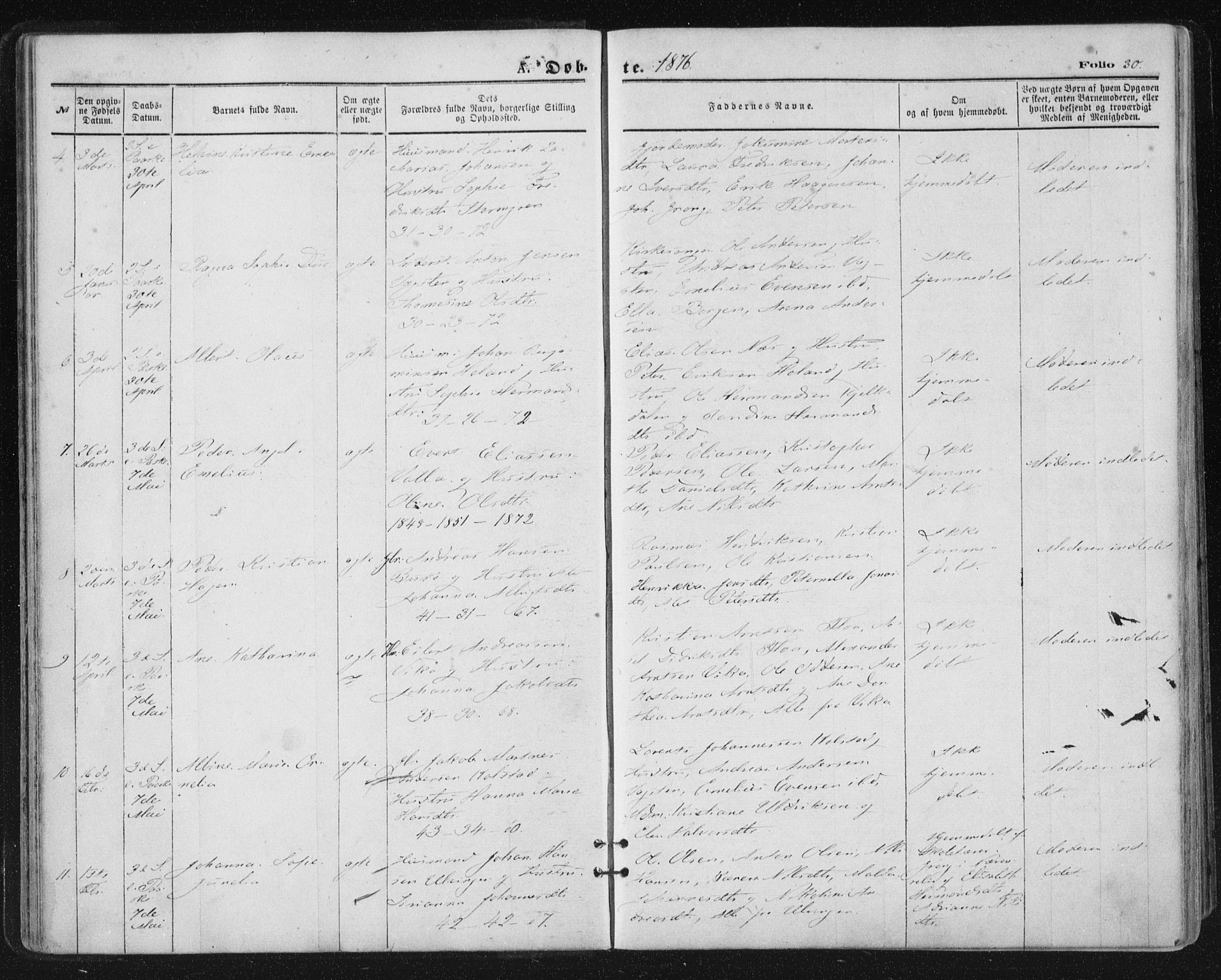 Ministerialprotokoller, klokkerbøker og fødselsregistre - Nordland, AV/SAT-A-1459/816/L0241: Parish register (official) no. 816A07, 1870-1885, p. 30