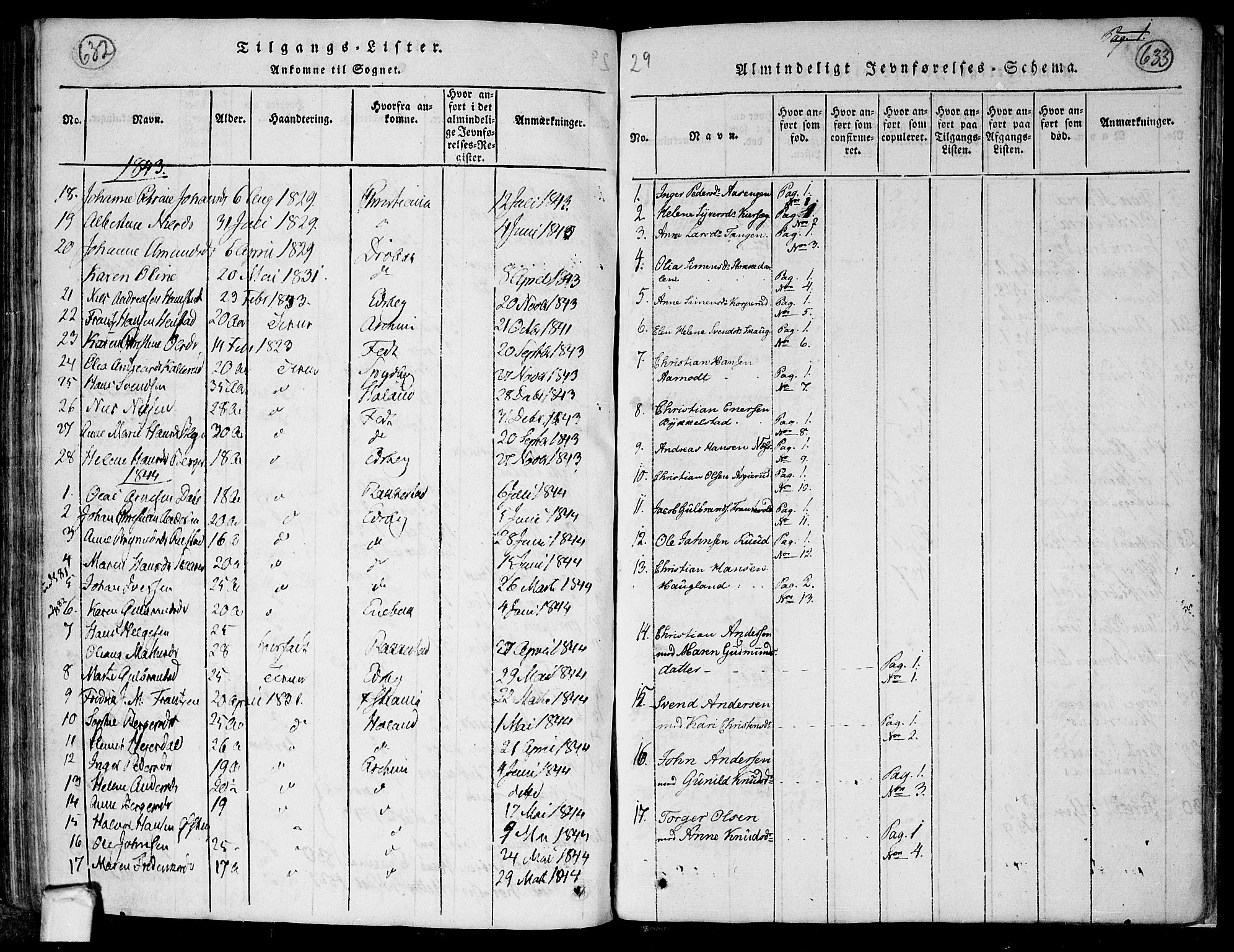 Trøgstad prestekontor Kirkebøker, SAO/A-10925/F/Fa/L0006: Parish register (official) no. I 6, 1815-1844, p. 633