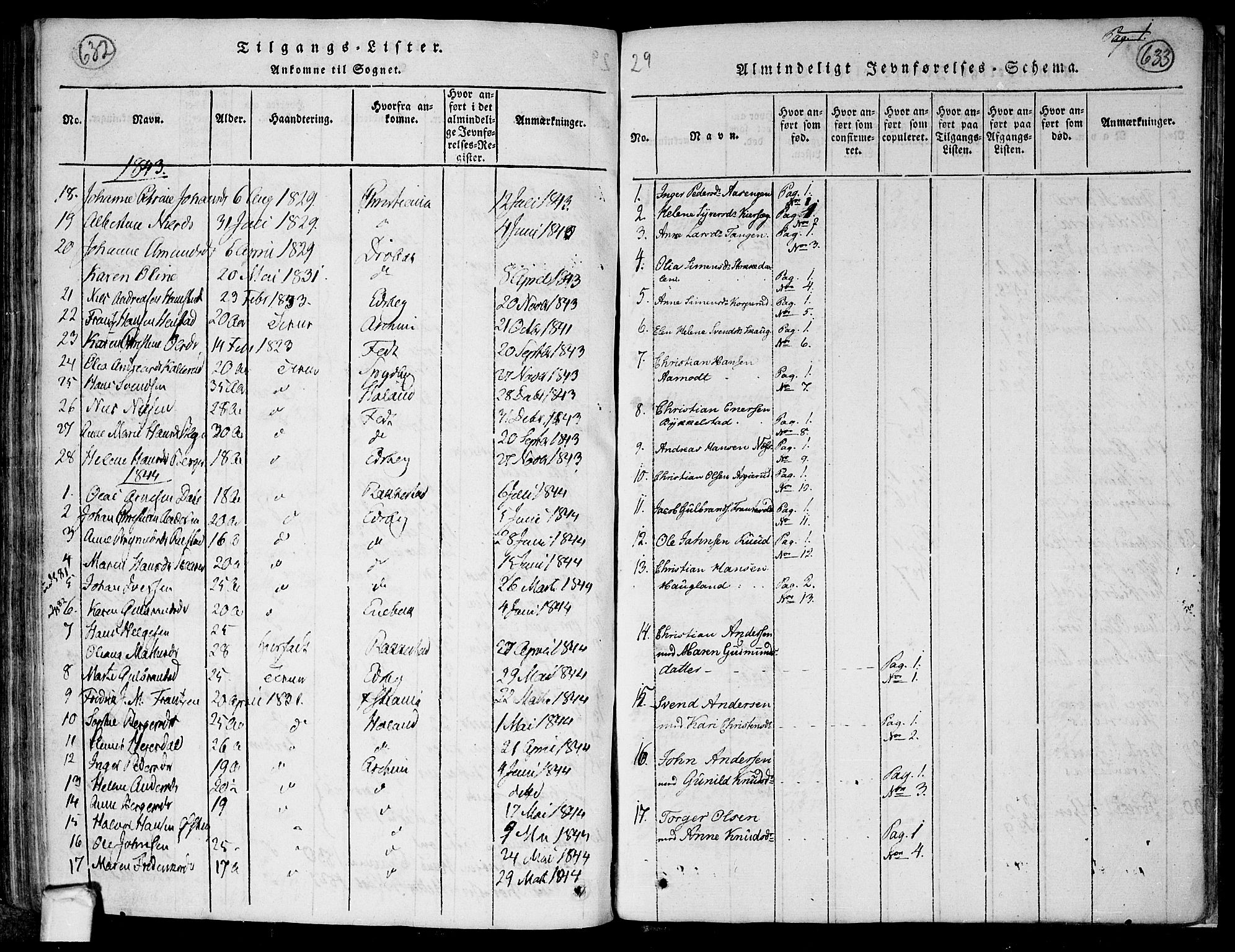 Trøgstad prestekontor Kirkebøker, AV/SAO-A-10925/F/Fa/L0006: Parish register (official) no. I 6, 1815-1844, p. 633