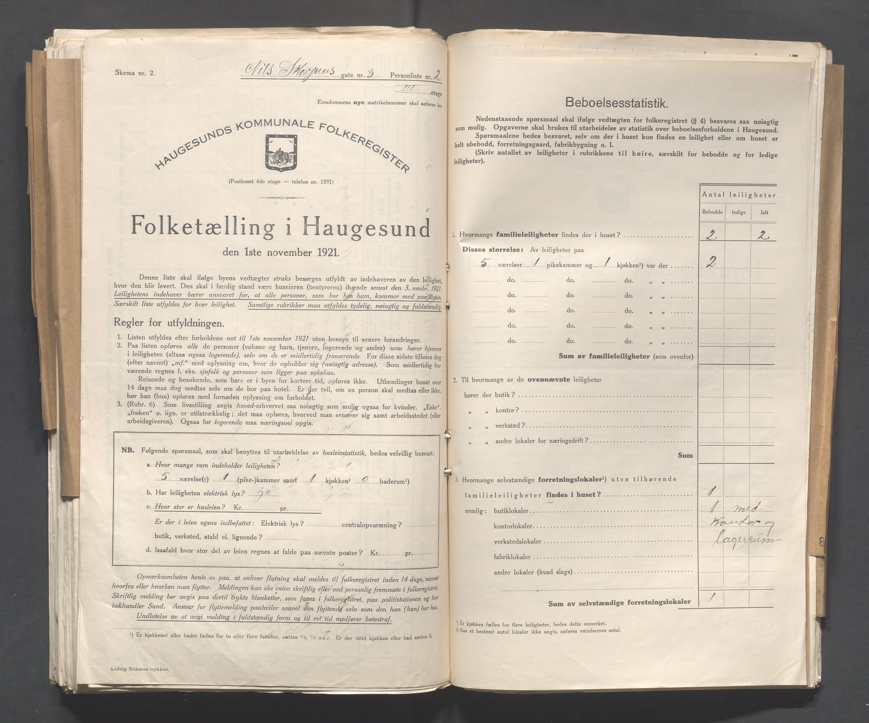 IKAR, Local census 1.11.1921 for Haugesund, 1921, p. 3148