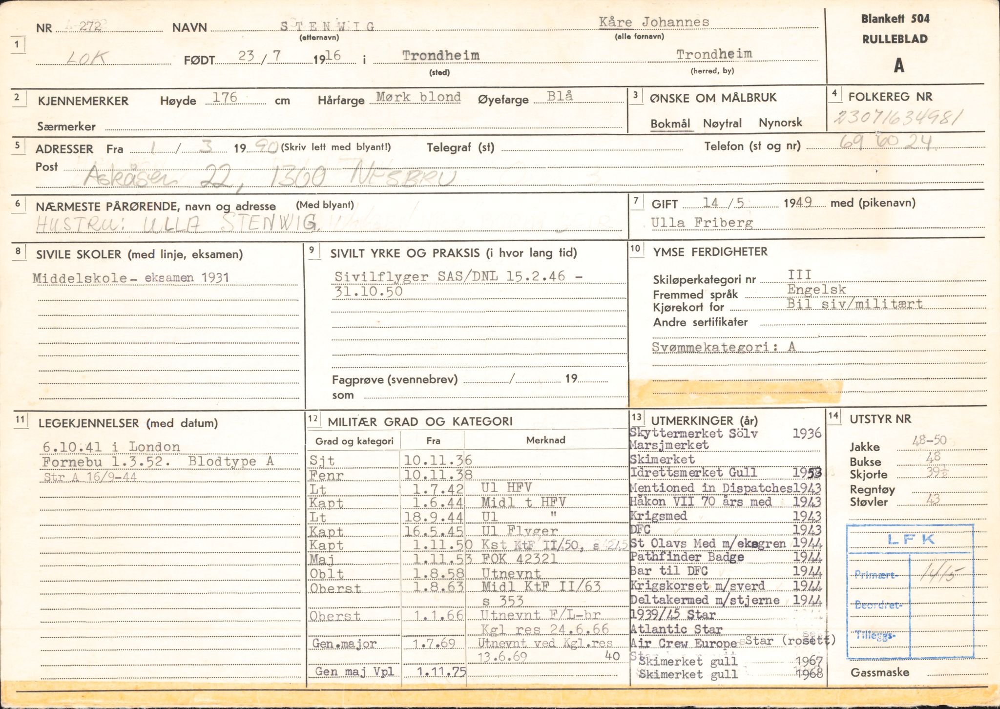 Forsvaret, Forsvarets overkommando/Luftforsvarsstaben, AV/RA-RAFA-4079/P/Pa/L0048: Personellpapirer, 1916, p. 3