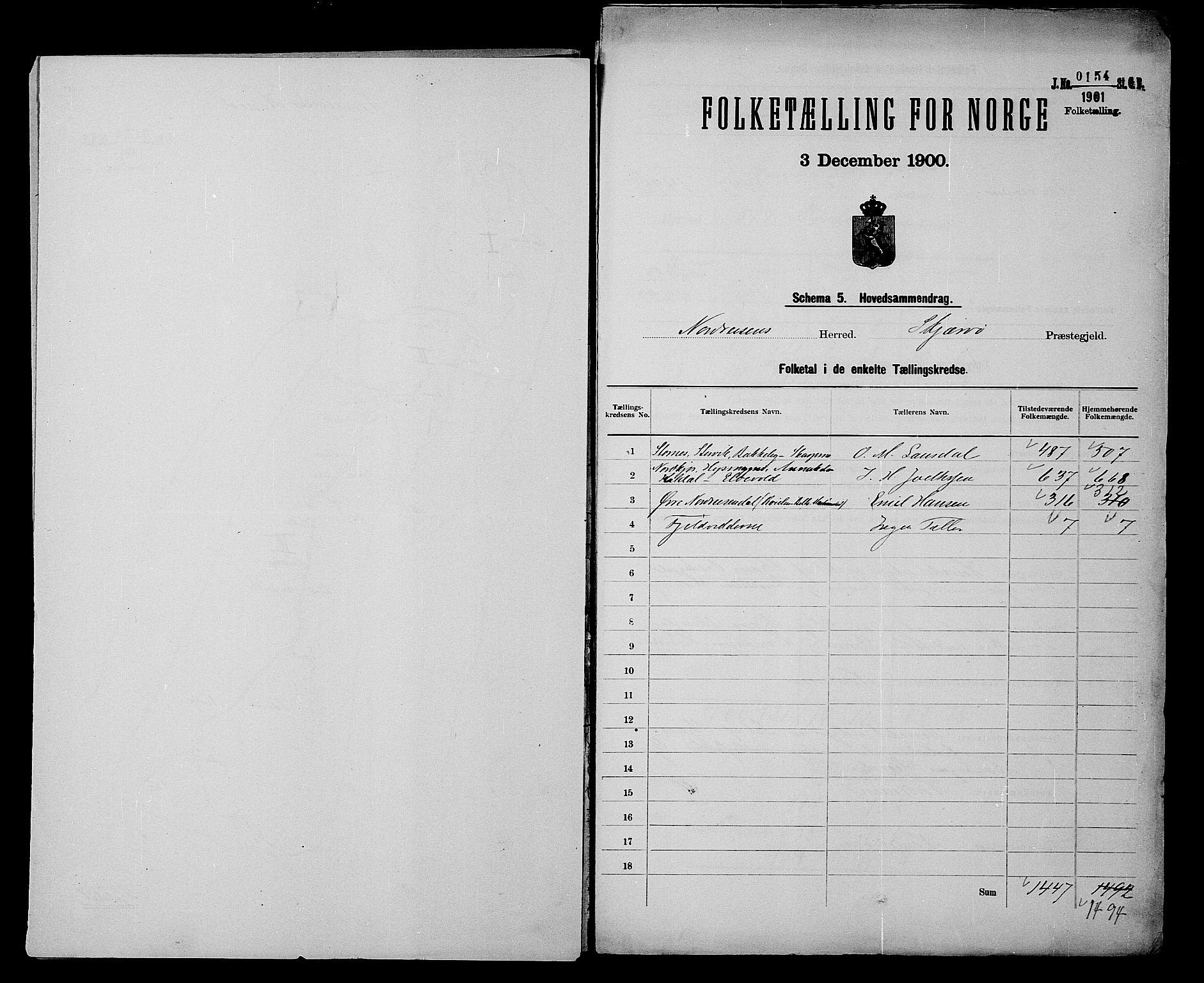 SATØ, 1900 census for Nordreisa, 1900, p. 3