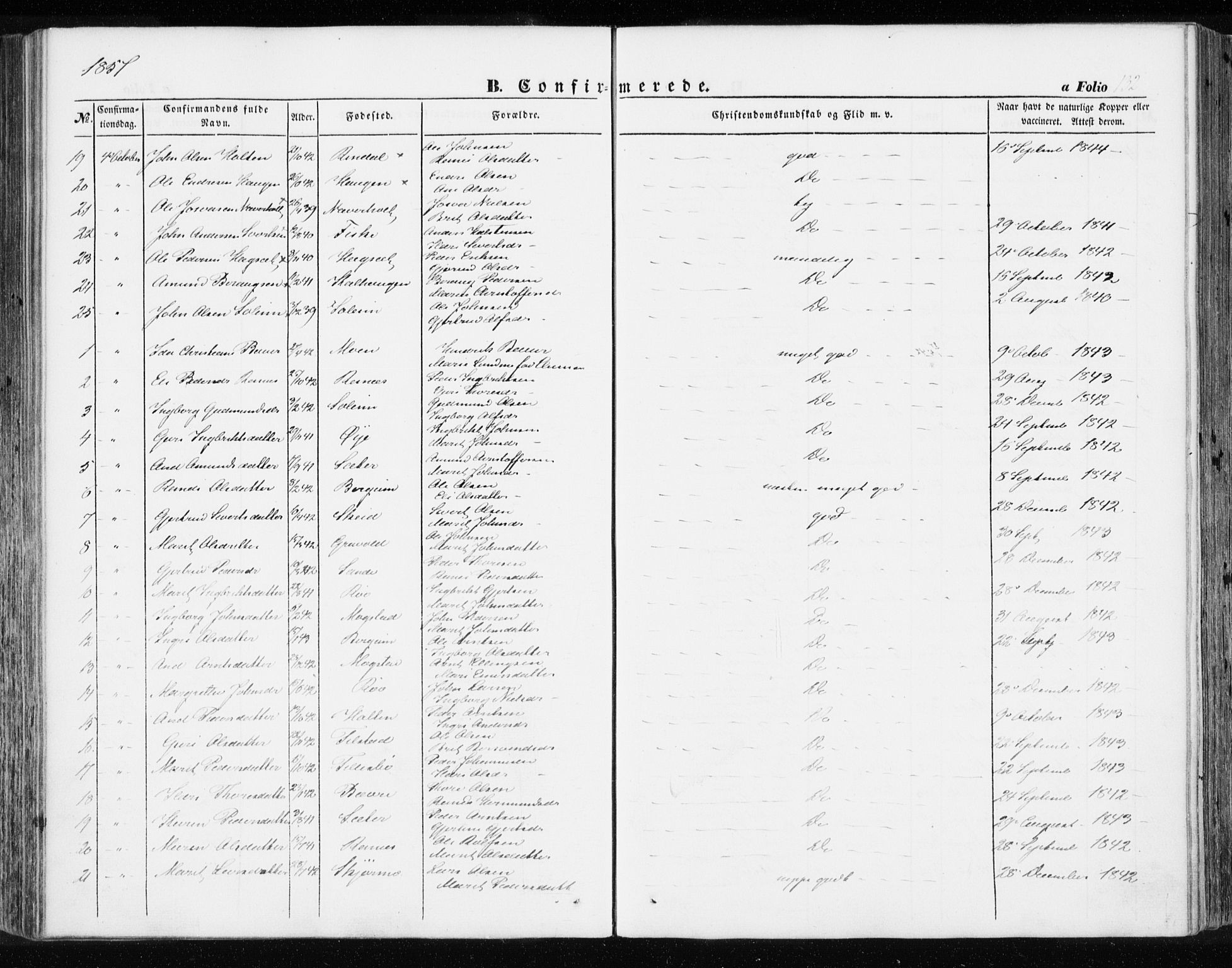 Ministerialprotokoller, klokkerbøker og fødselsregistre - Møre og Romsdal, AV/SAT-A-1454/595/L1044: Parish register (official) no. 595A06, 1852-1863, p. 132