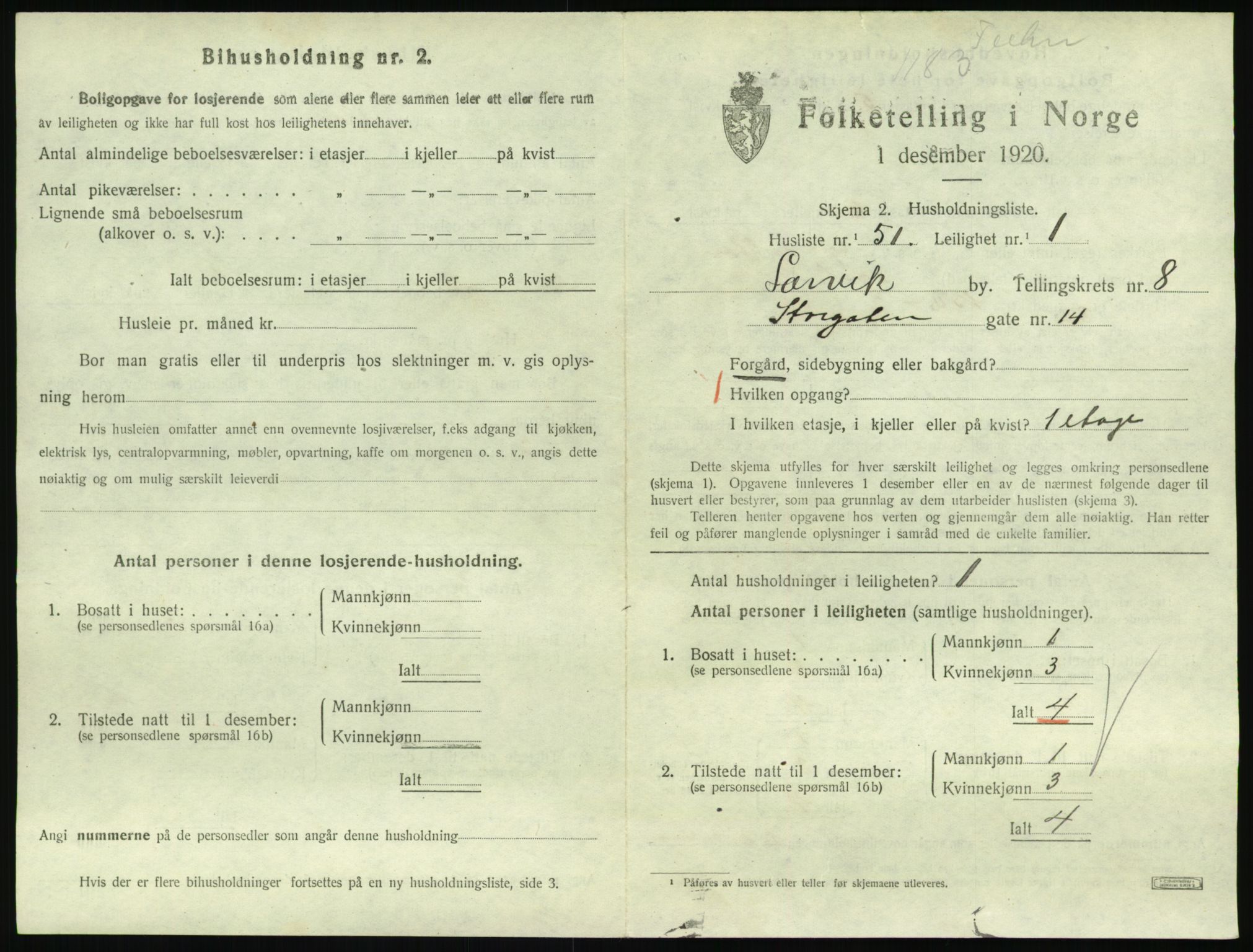 SAKO, 1920 census for Larvik, 1920, p. 6702