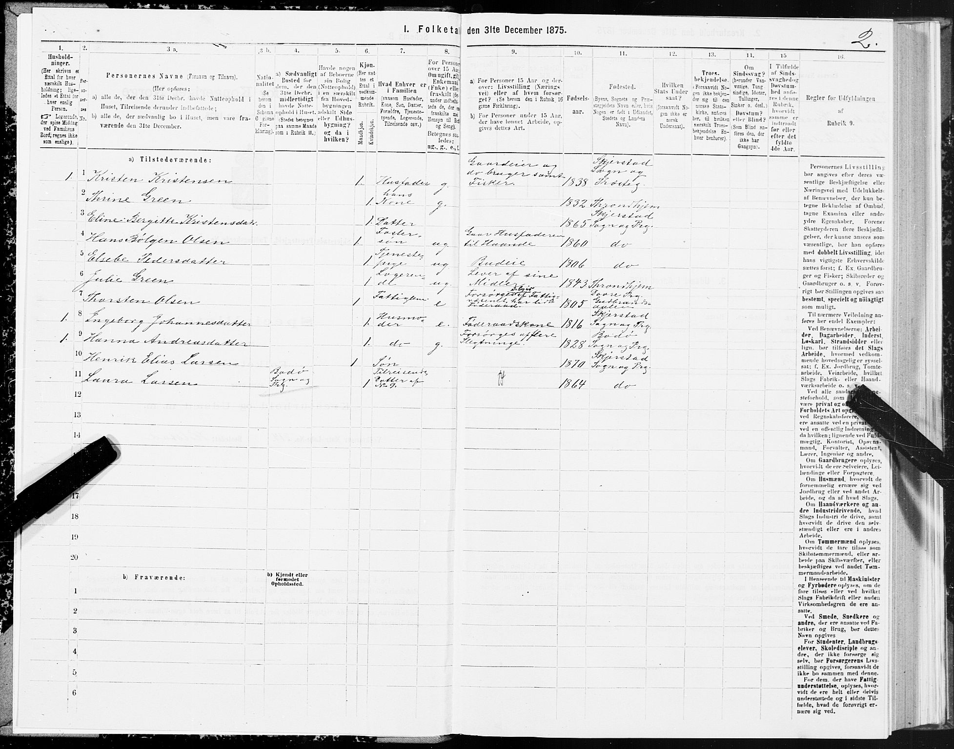 SAT, 1875 census for 1842P Skjerstad, 1875, p. 4002