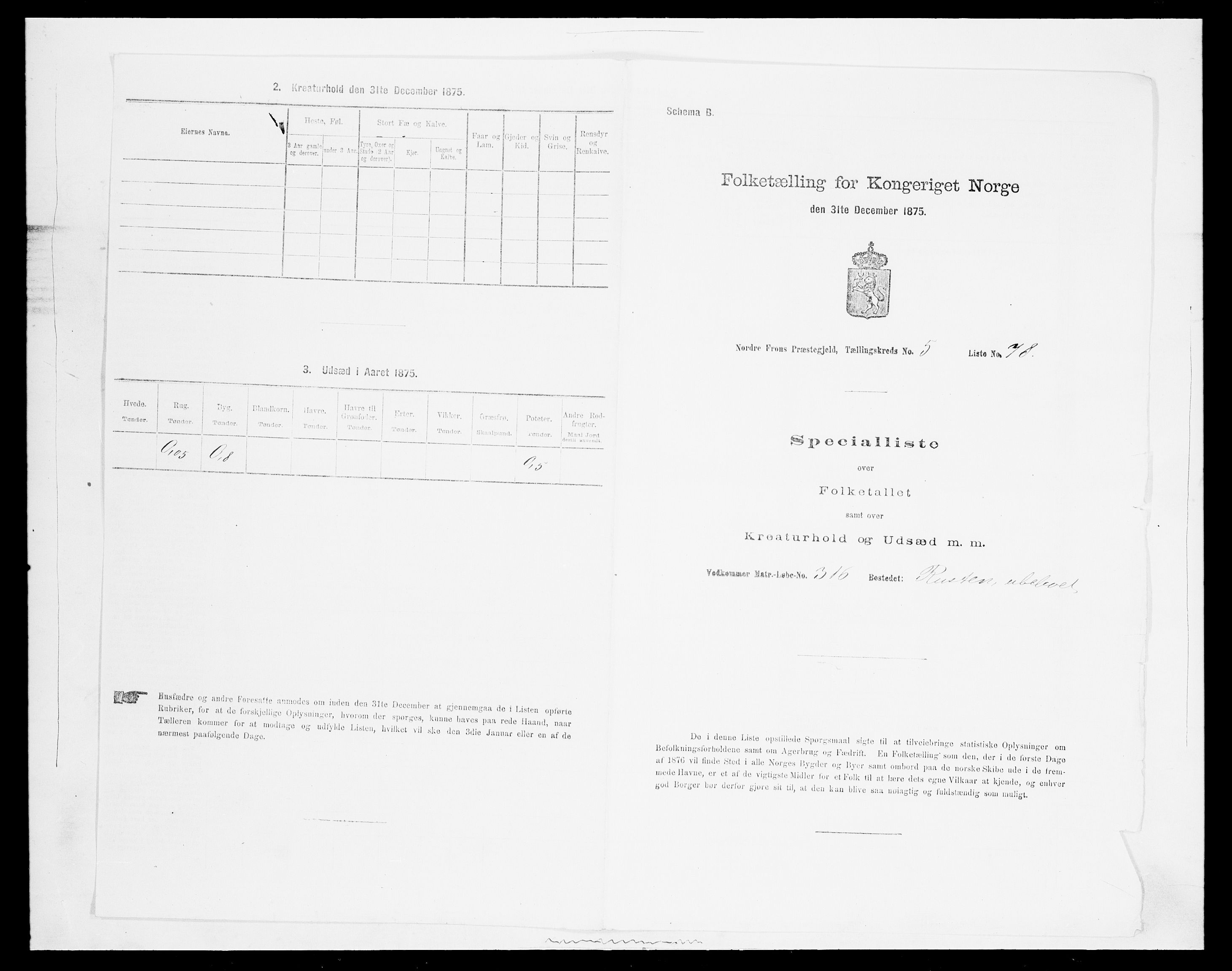 SAH, 1875 census for 0518P Nord-Fron, 1875, p. 856