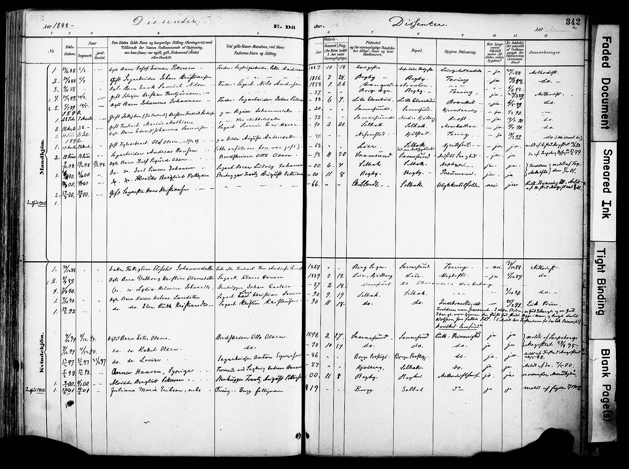 Borge prestekontor Kirkebøker, SAO/A-10903/F/Fa/L0008: Parish register (official) no. I 8B, 1887-1902, p. 341