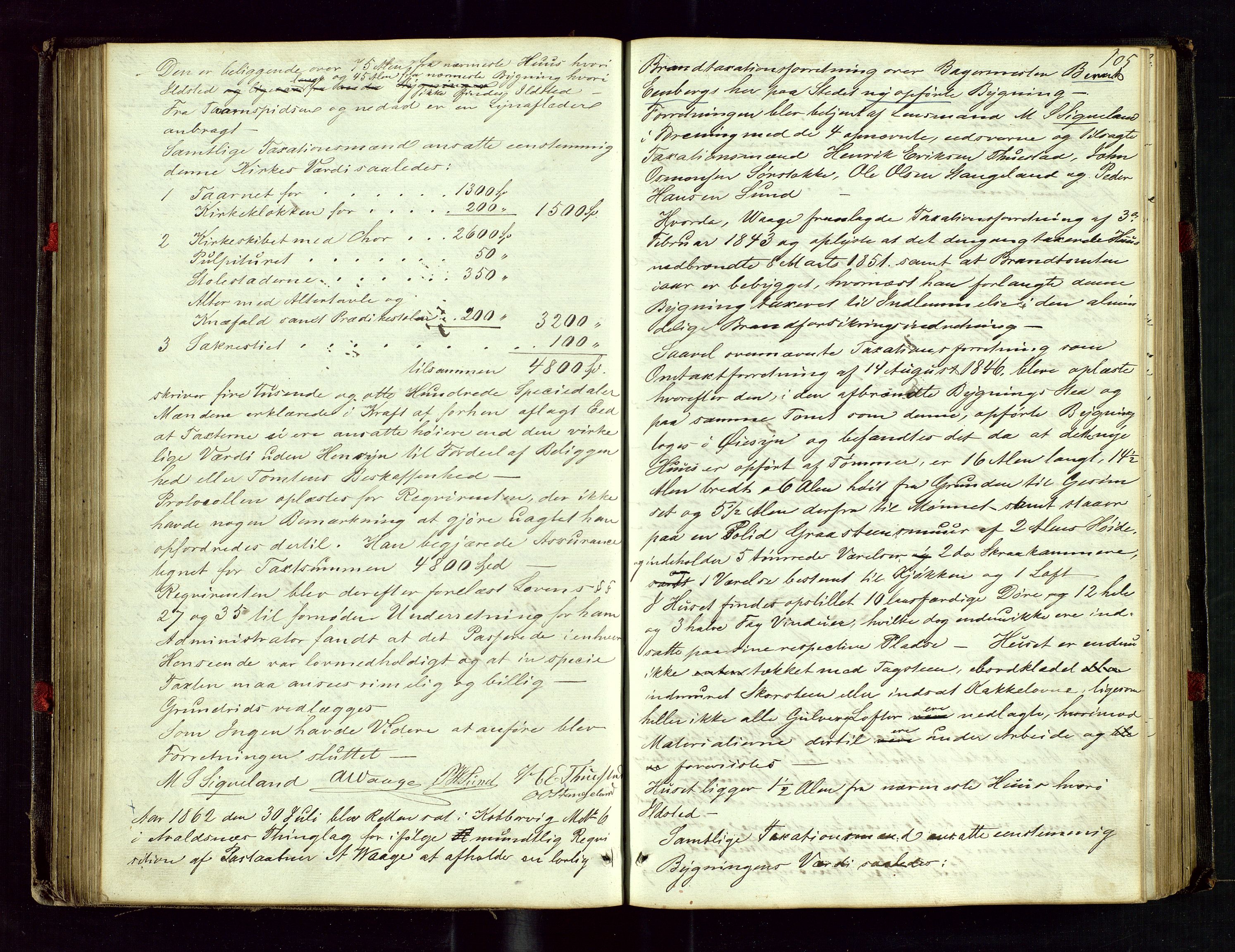 Avaldsnes lensmannskontor, SAST/A-100286/Goa/L0001: "Brandtaxations-Protocol", 1846-1872, p. 104b-105a