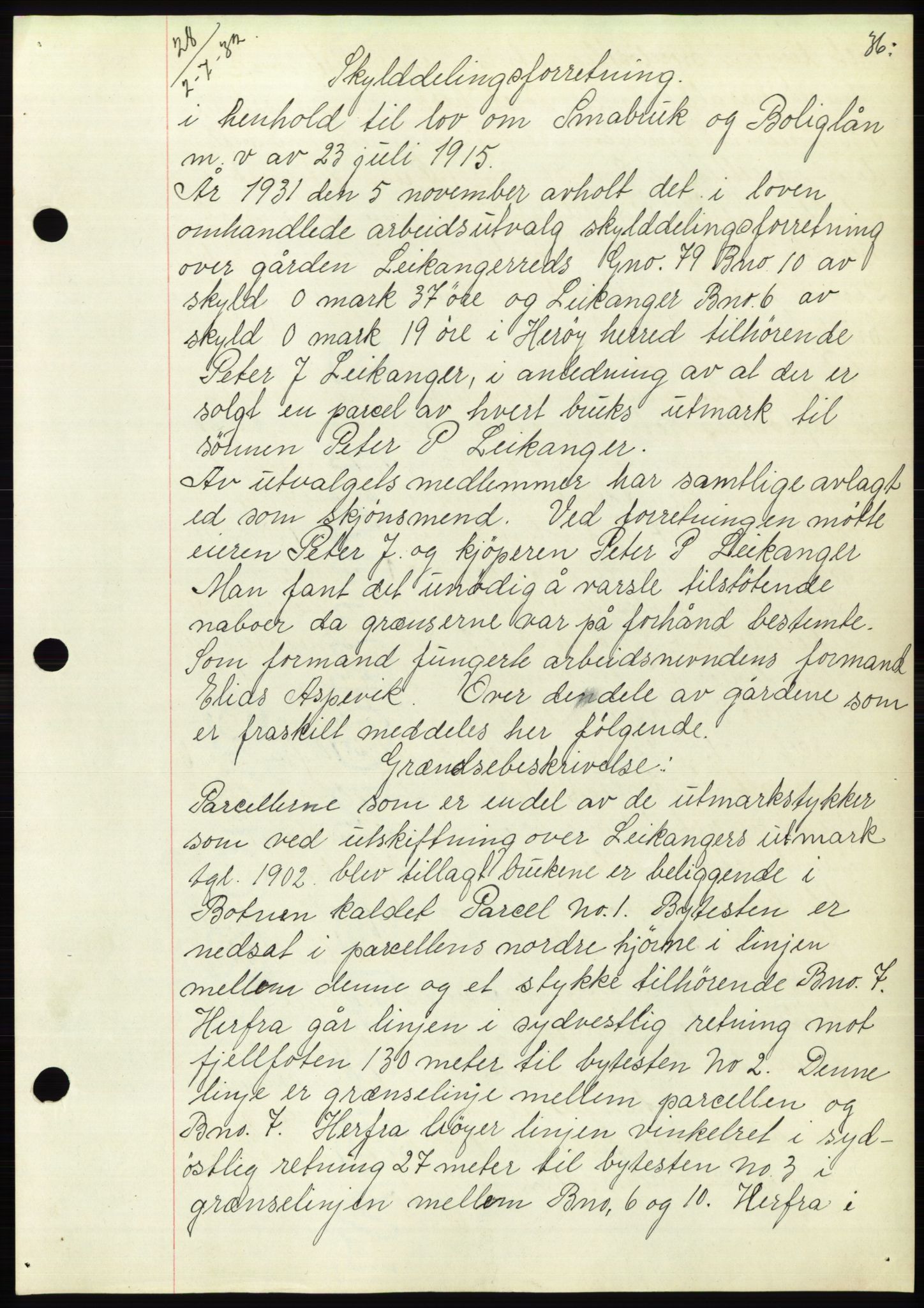 Søre Sunnmøre sorenskriveri, AV/SAT-A-4122/1/2/2C/L0054: Mortgage book no. 48, 1932-1933, Deed date: 02.07.1932