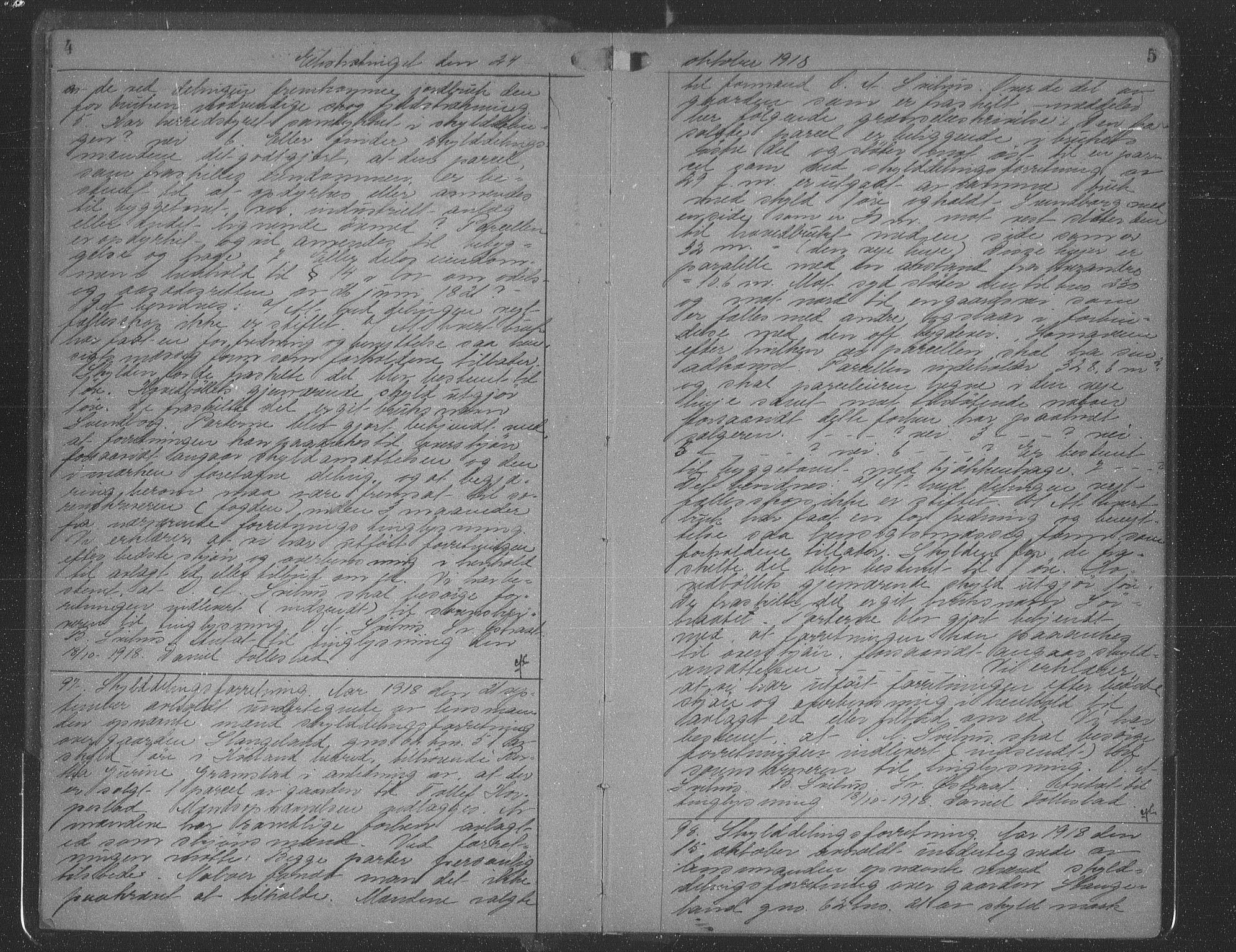 Jæren sorenskriveri, SAST/A-100310/01/4/41/41BF/L0033: Mortgage book no. 32a, 1918-1919, p. 4-5