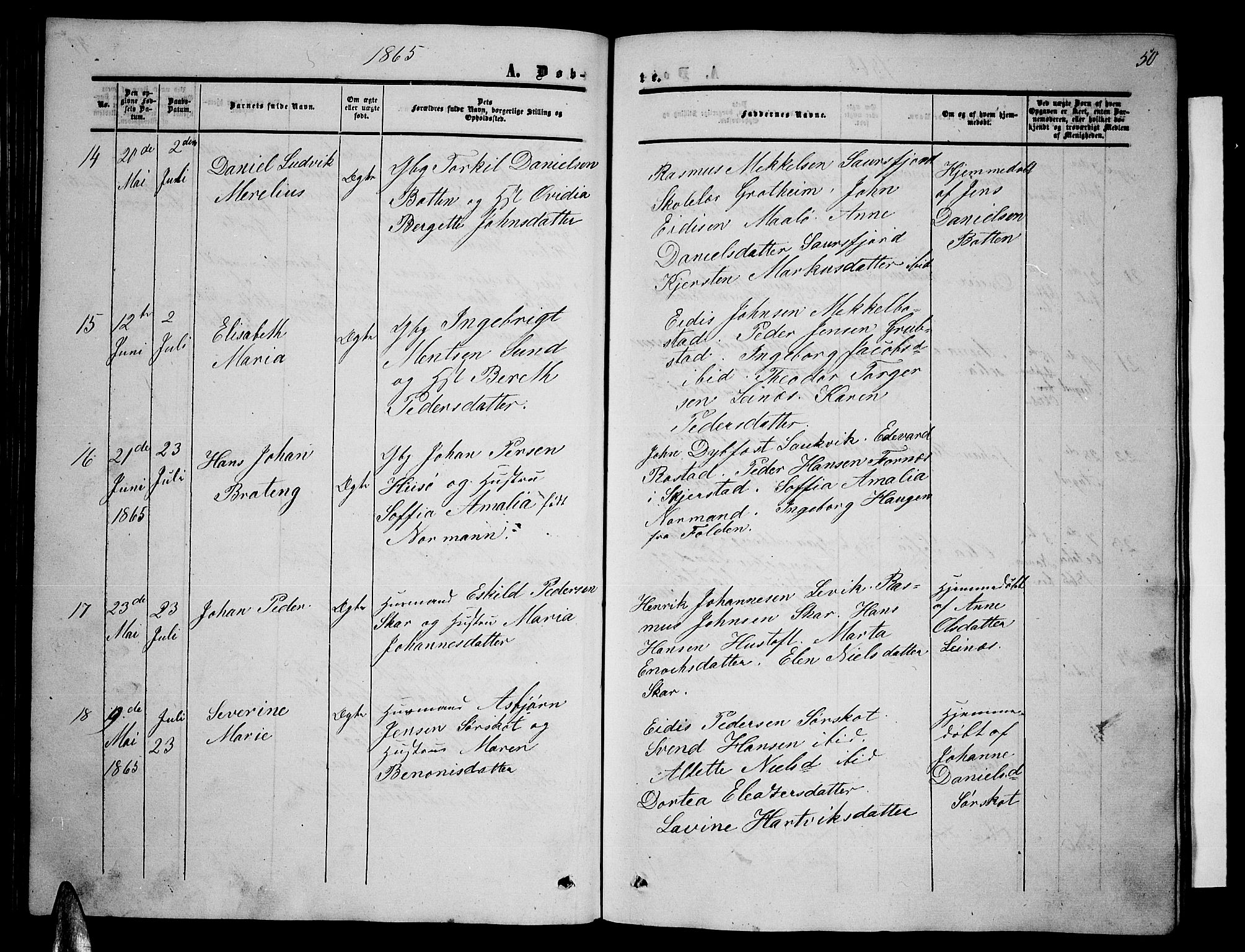 Ministerialprotokoller, klokkerbøker og fødselsregistre - Nordland, SAT/A-1459/857/L0827: Parish register (copy) no. 857C02, 1852-1879, p. 50