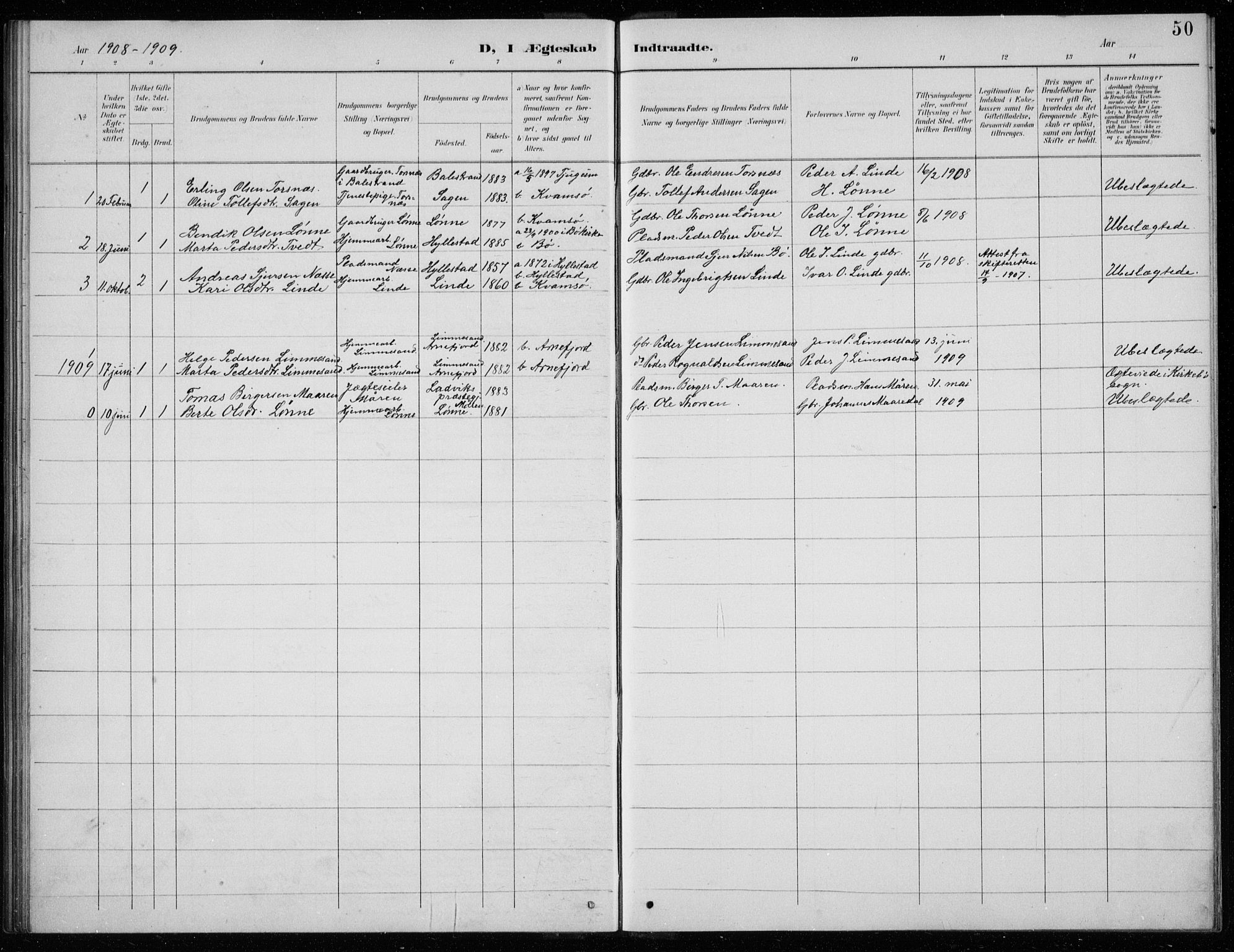 Balestrand sokneprestembete, SAB/A-79601/H/Hab/Habc/L0003: Parish register (copy) no. C 3, 1895-1927, p. 50