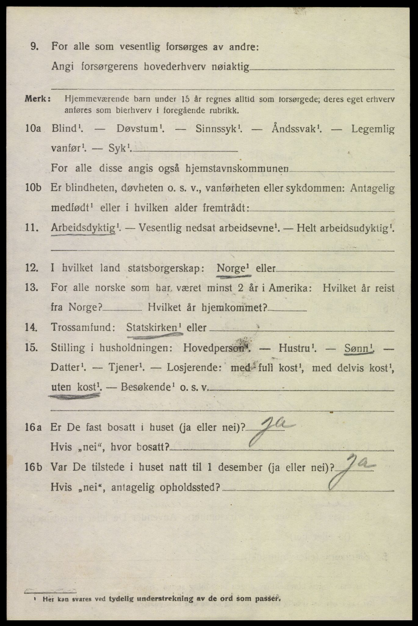 SAK, 1920 census for Vigmostad, 1920, p. 1212