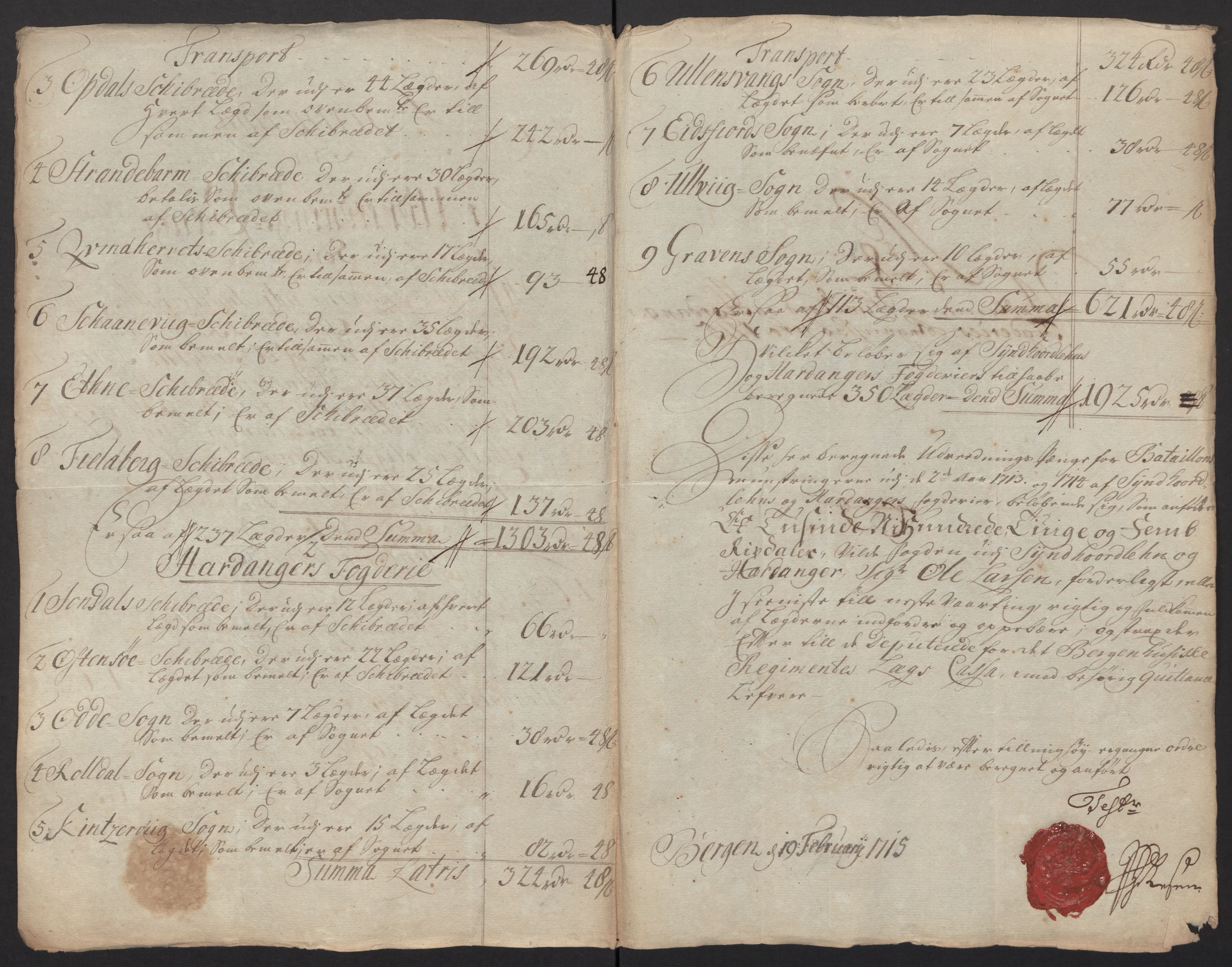 Rentekammeret inntil 1814, Reviderte regnskaper, Fogderegnskap, RA/EA-4092/R48/L2991: Fogderegnskap Sunnhordland og Hardanger, 1715, p. 92