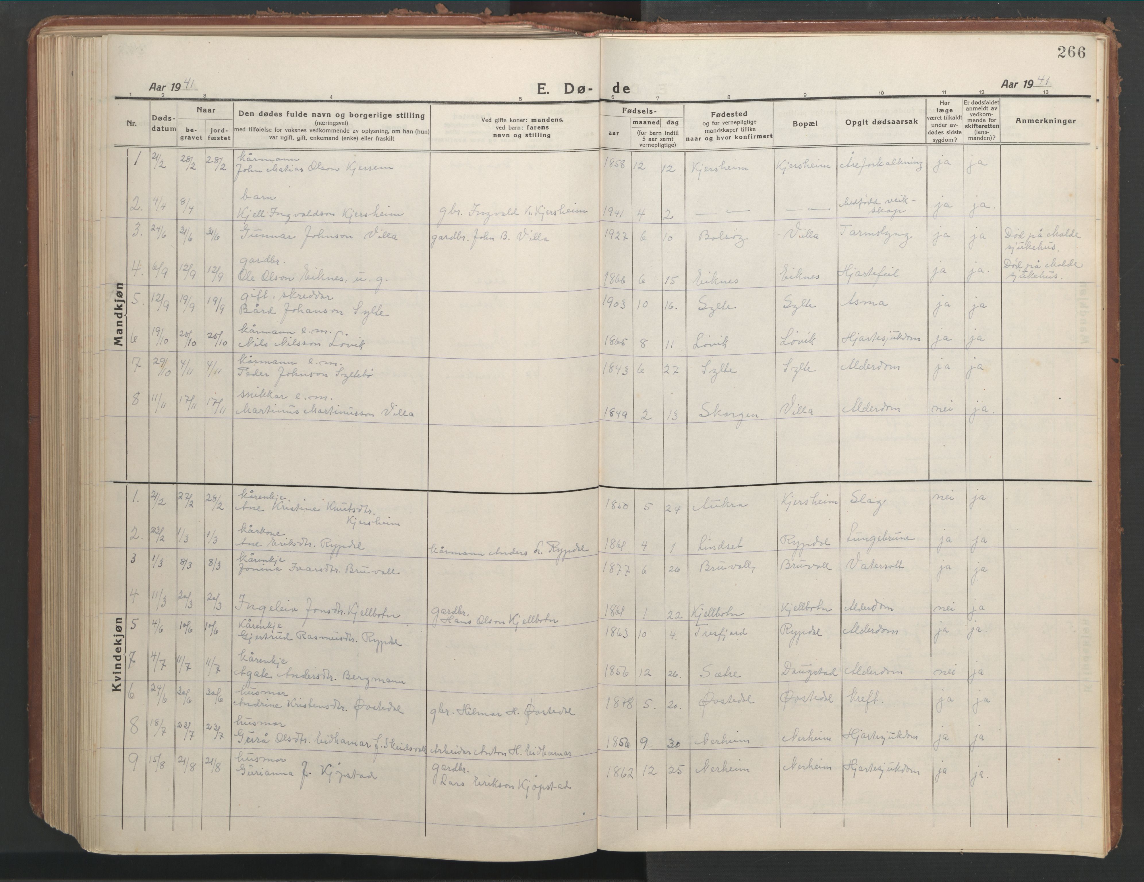 Ministerialprotokoller, klokkerbøker og fødselsregistre - Møre og Romsdal, SAT/A-1454/541/L0548: Parish register (copy) no. 541C03, 1921-1960, p. 266