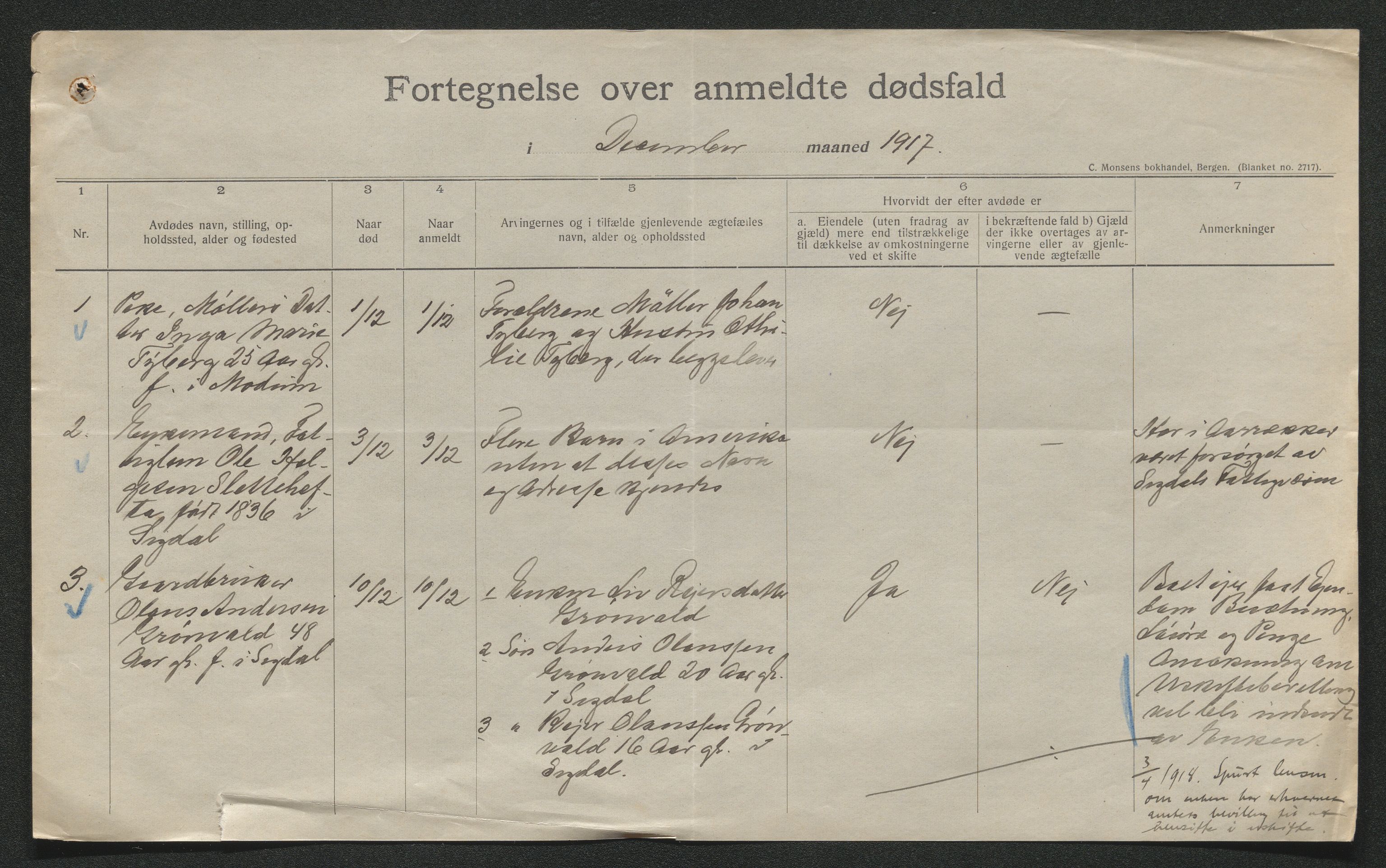 Eiker, Modum og Sigdal sorenskriveri, AV/SAKO-A-123/H/Ha/Hab/L0038: Dødsfallsmeldinger, 1916-1917, p. 839