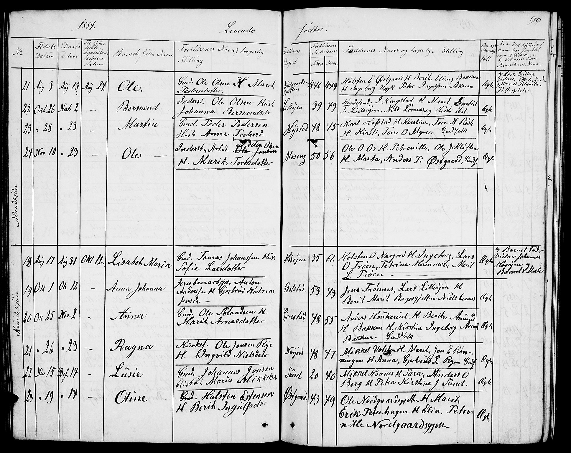 Tolga prestekontor, AV/SAH-PREST-062/L/L0004: Parish register (copy) no. 4, 1845-1887, p. 99