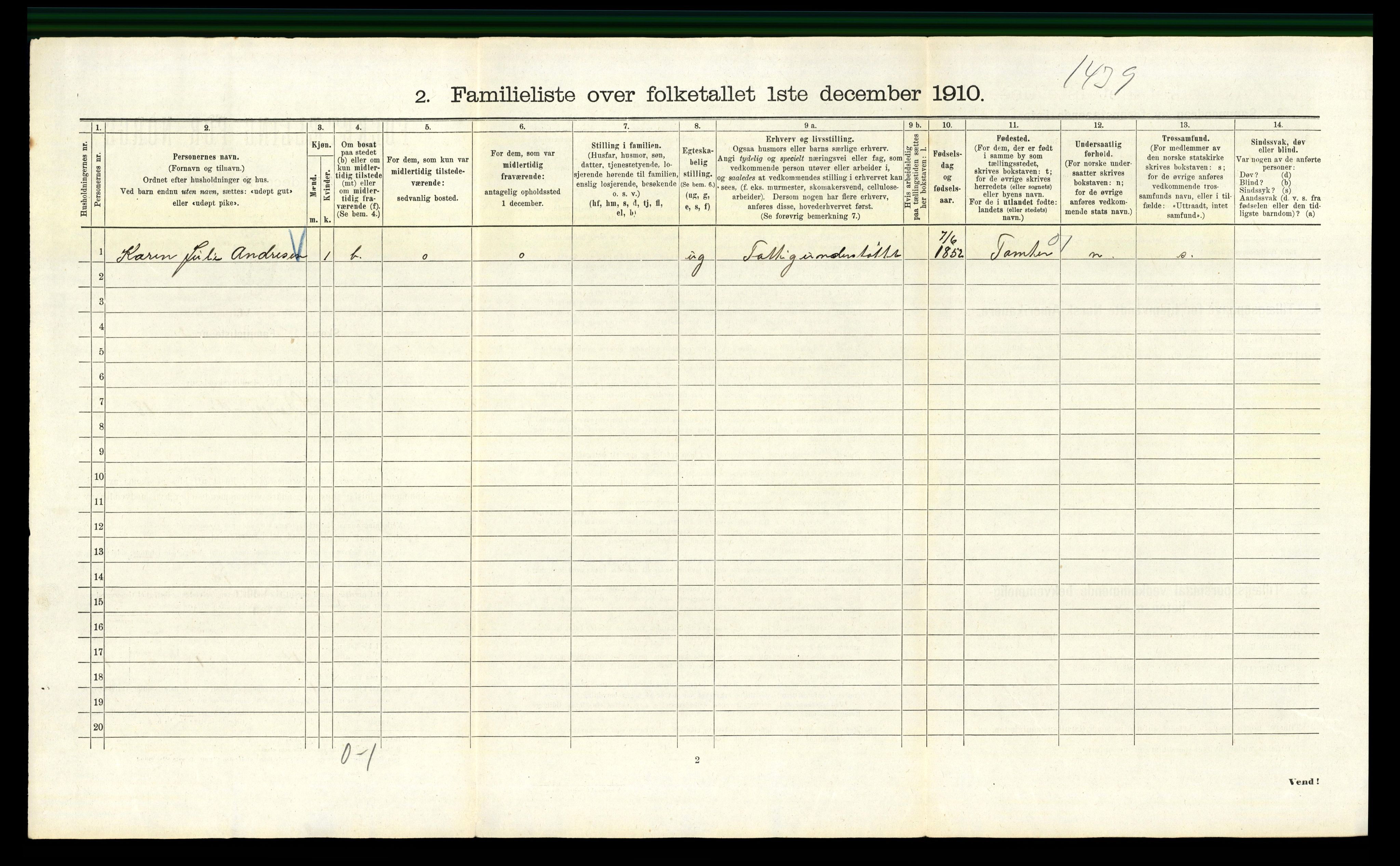 RA, 1910 census for Kristiania, 1910, p. 100440