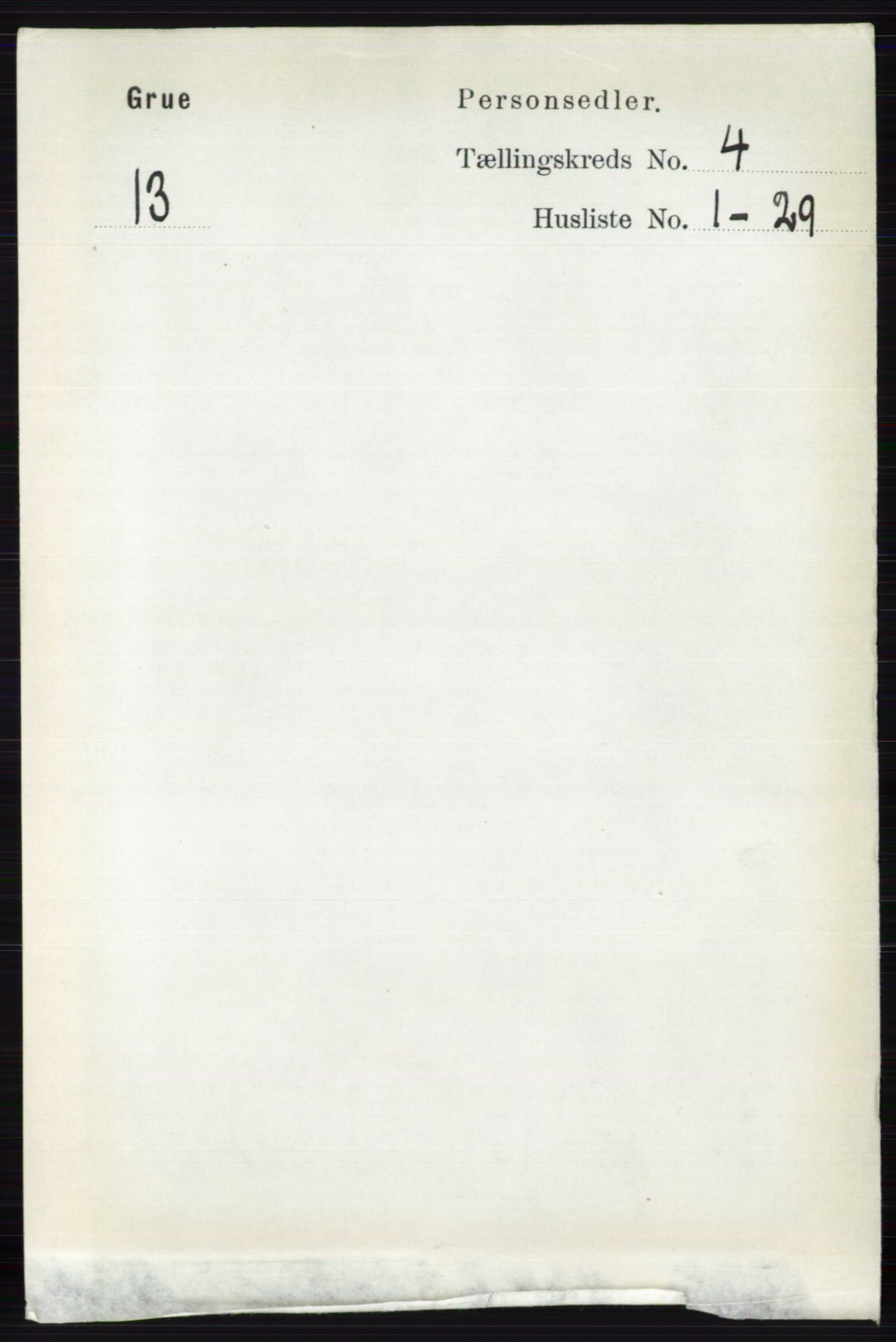 RA, 1891 census for 0423 Grue, 1891, p. 2104
