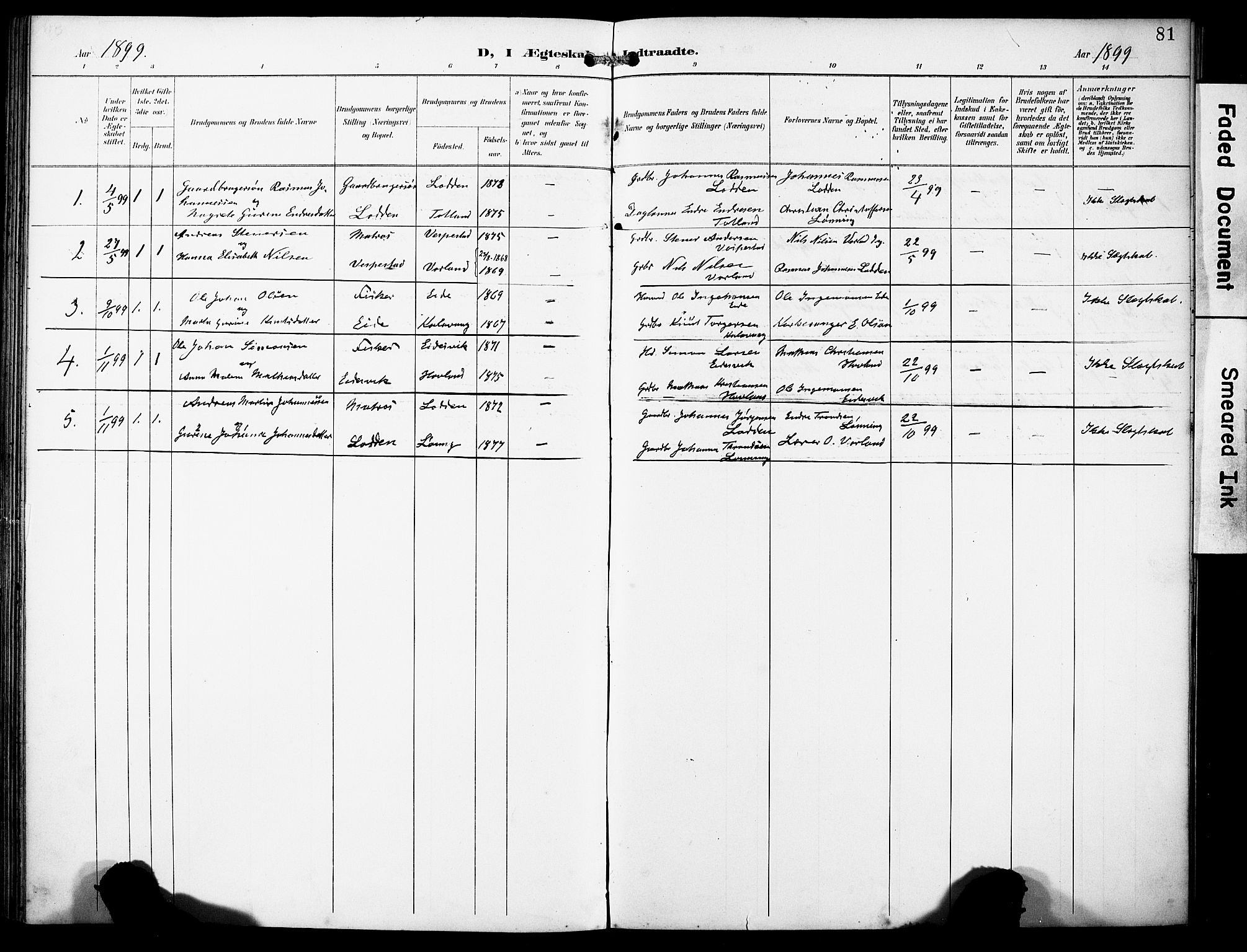 Finnås sokneprestembete, SAB/A-99925/H/Ha/Haa/Haad/L0002: Parish register (official) no. D 2, 1895-1906, p. 81