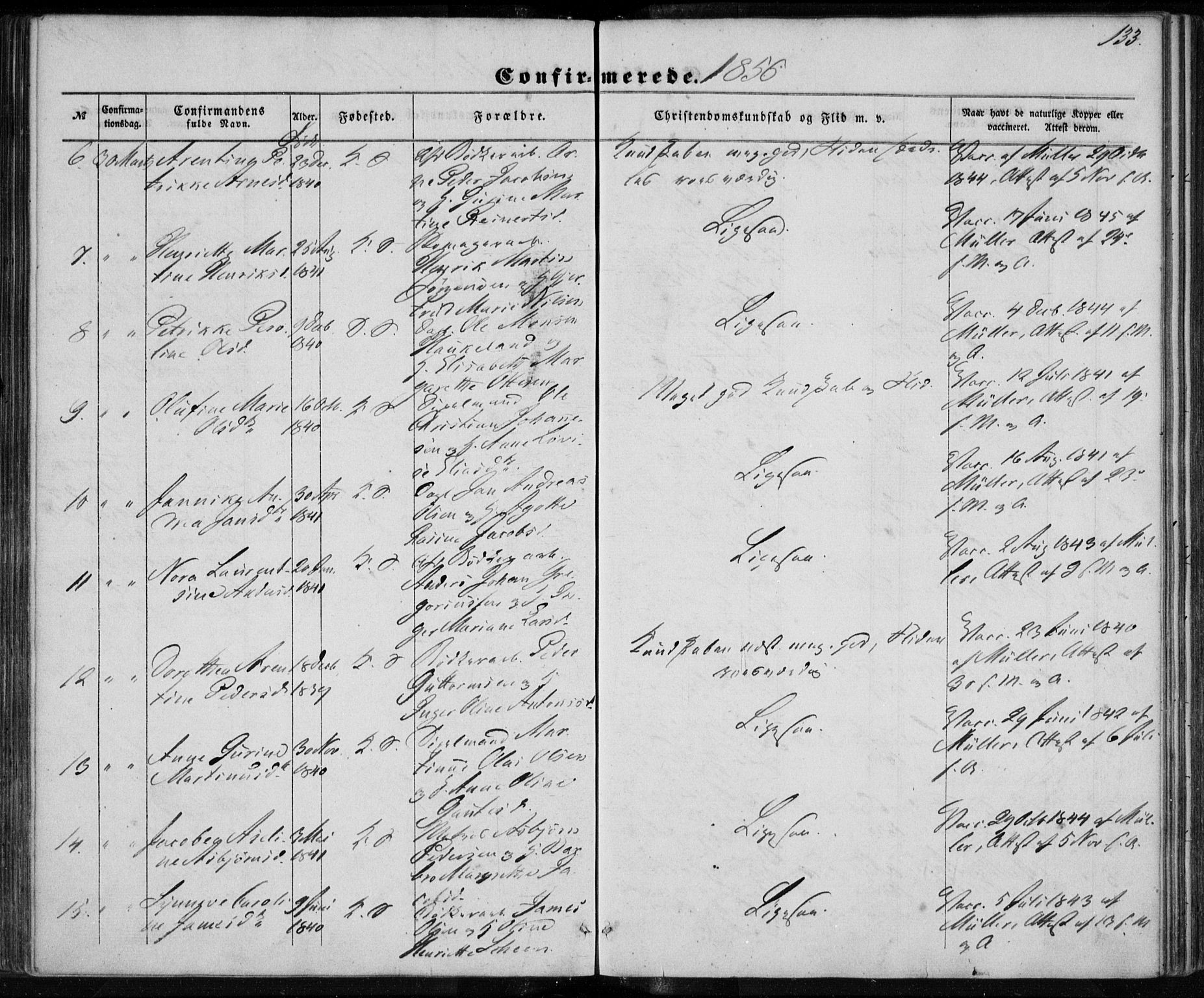 Korskirken sokneprestembete, SAB/A-76101/H/Haa/L0027: Parish register (official) no. C 3, 1854-1868, p. 133