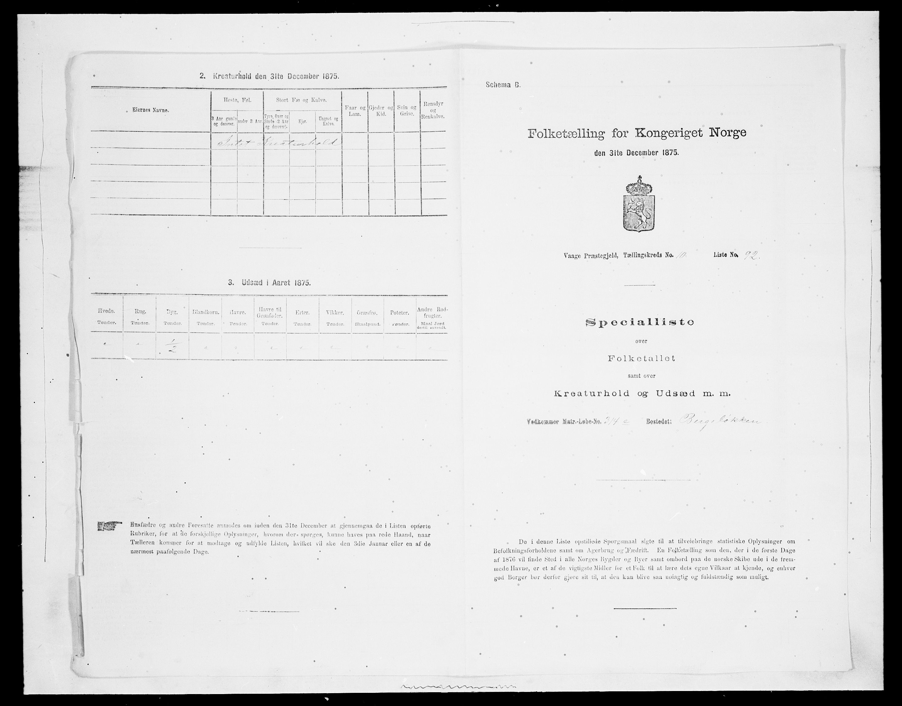 SAH, 1875 census for 0515P Vågå, 1875, p. 1896