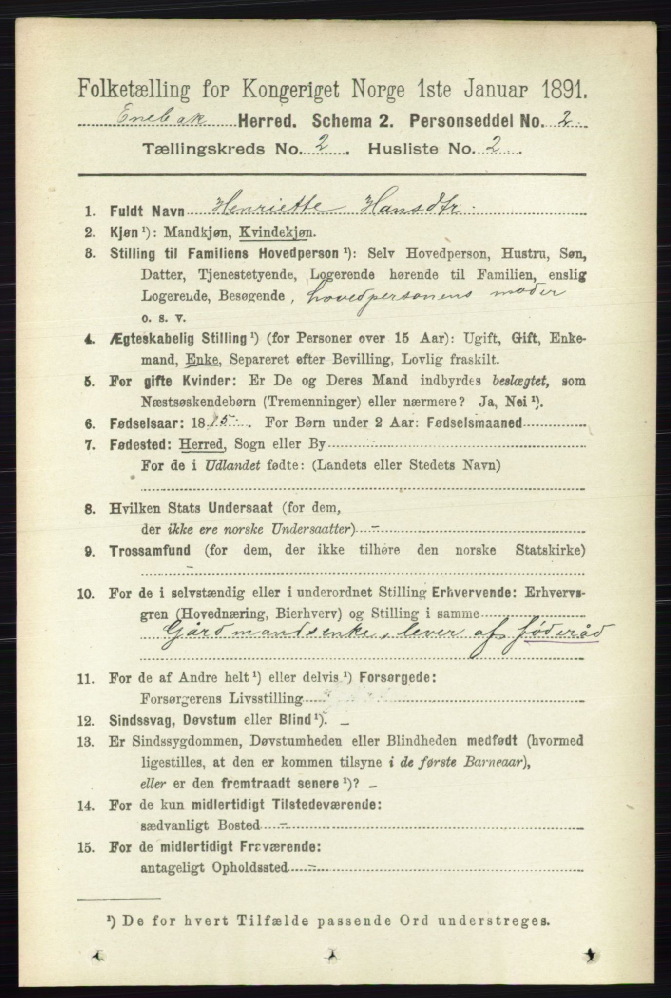 RA, 1891 census for 0229 Enebakk, 1891, p. 772