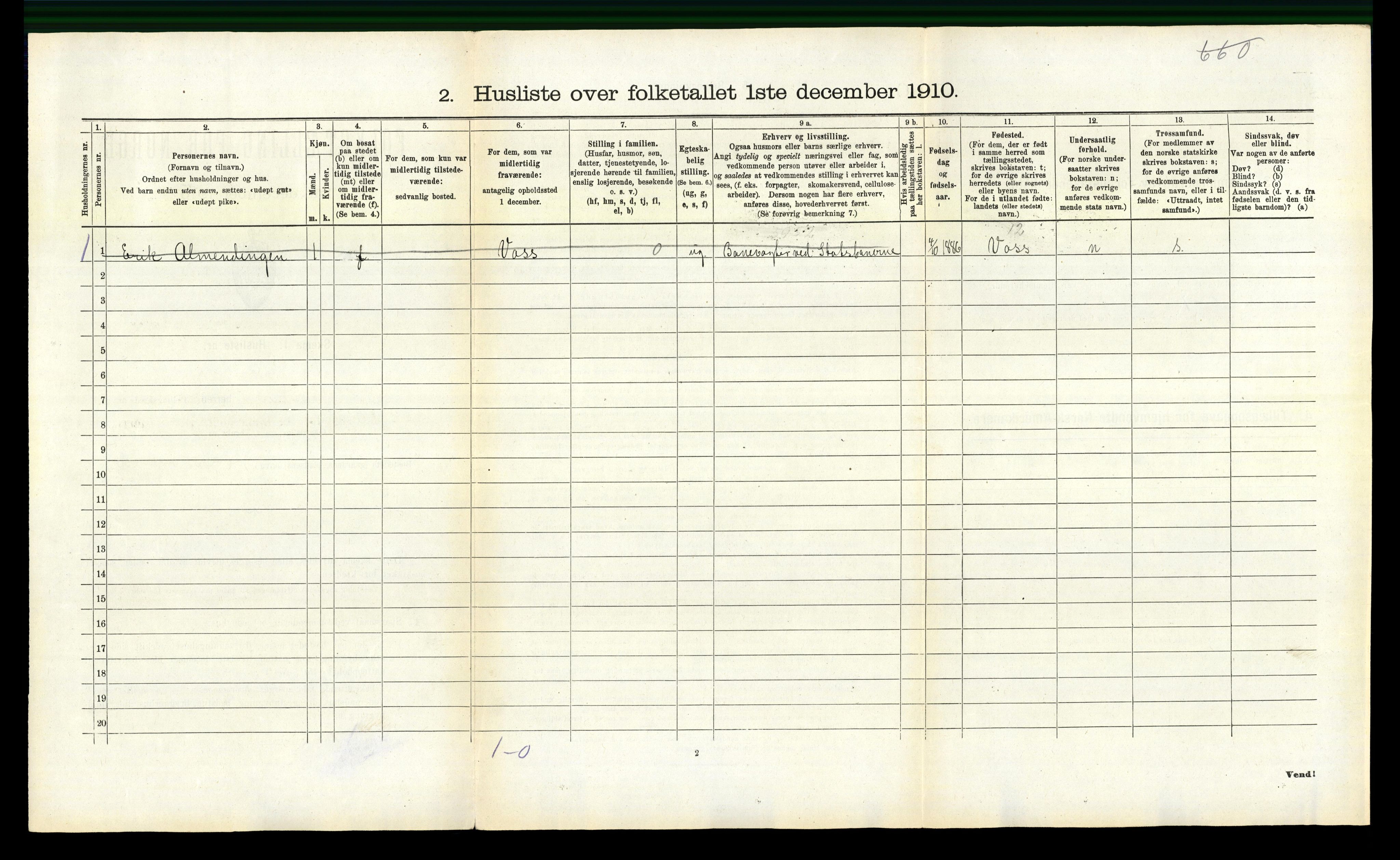 RA, 1910 census for Ulvik, 1910, p. 147