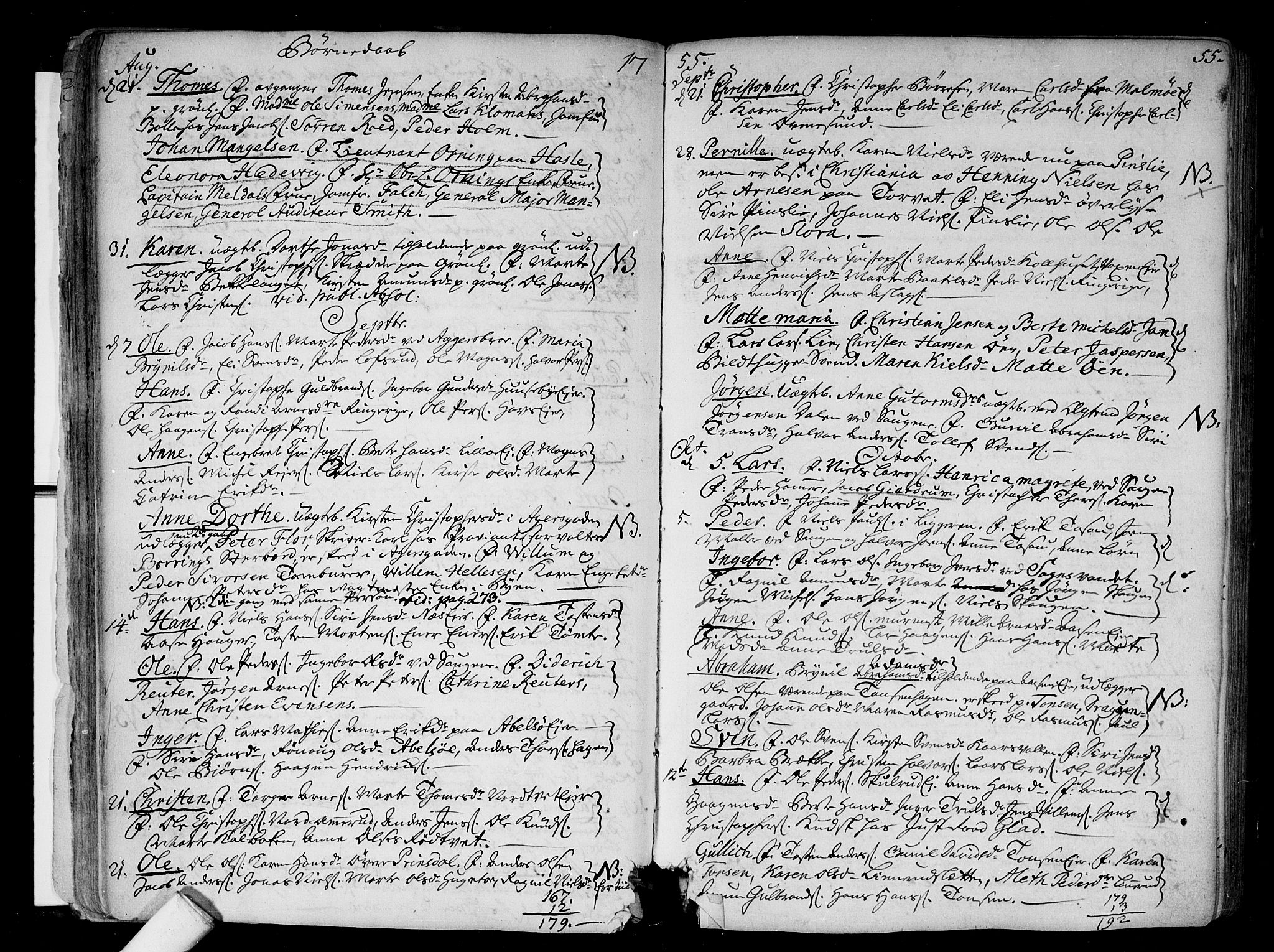 Aker prestekontor kirkebøker, SAO/A-10861/F/L0008: Parish register (official) no. 8, 1749-1765, p. 55