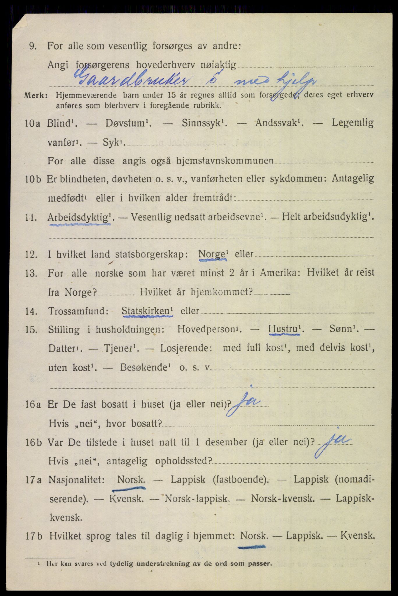 SAT, 1920 census for Lødingen, 1920, p. 3454