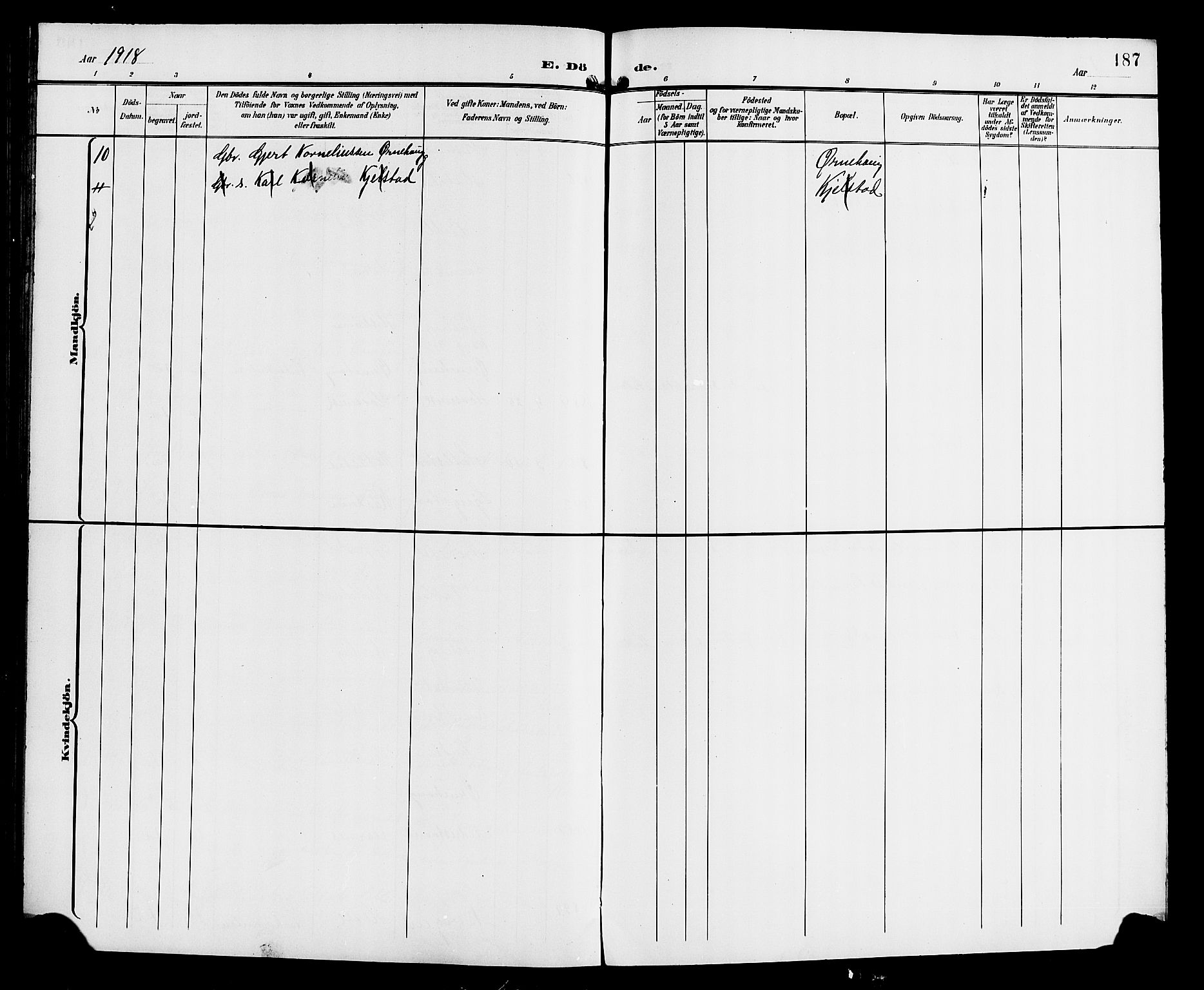 Gaular sokneprestembete, AV/SAB-A-80001/H/Hab: Parish register (copy) no. C 4, 1895-1920, p. 187