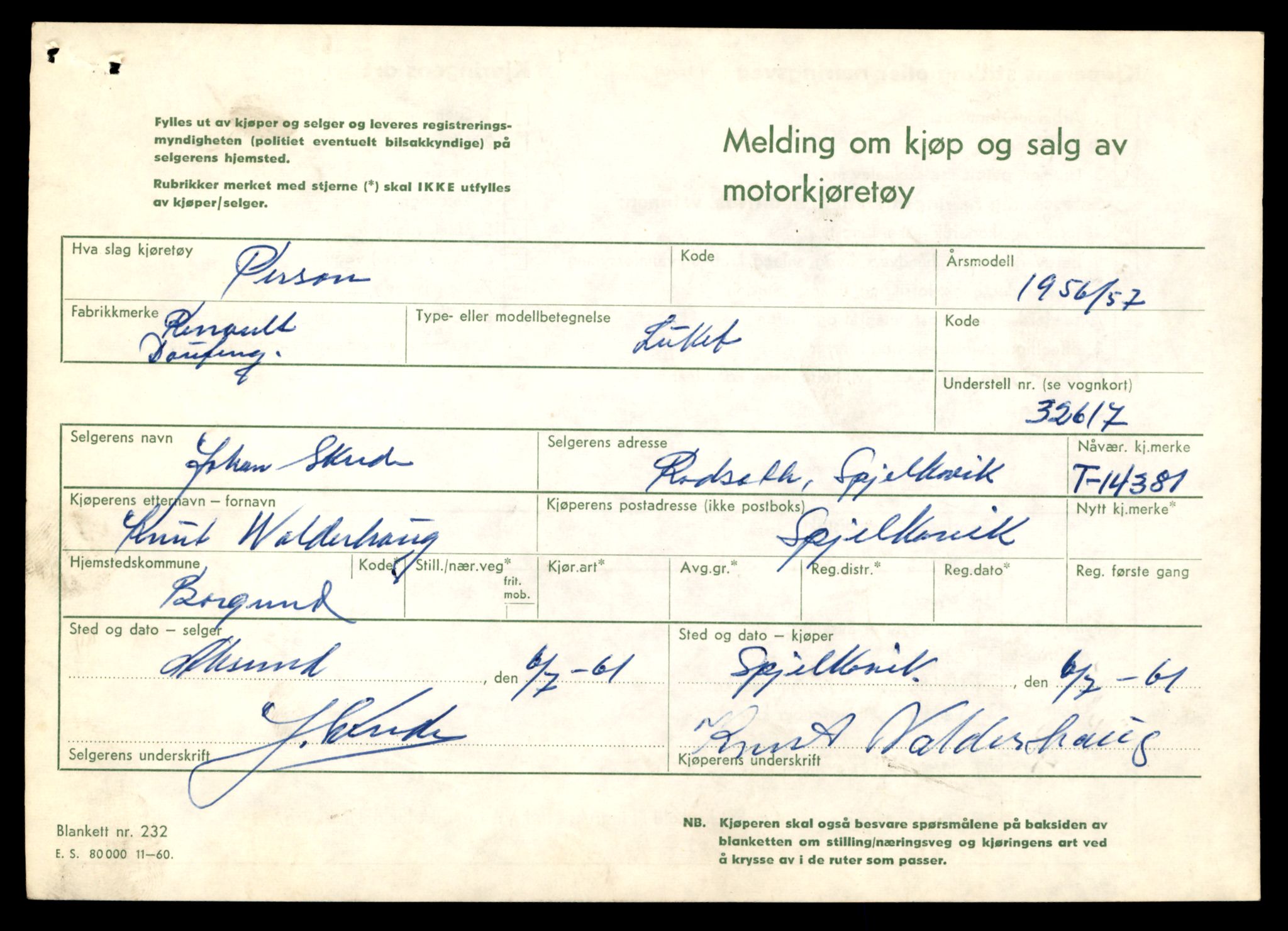 Møre og Romsdal vegkontor - Ålesund trafikkstasjon, AV/SAT-A-4099/F/Fe/L0045: Registreringskort for kjøretøy T 14320 - T 14444, 1927-1998, p. 1591