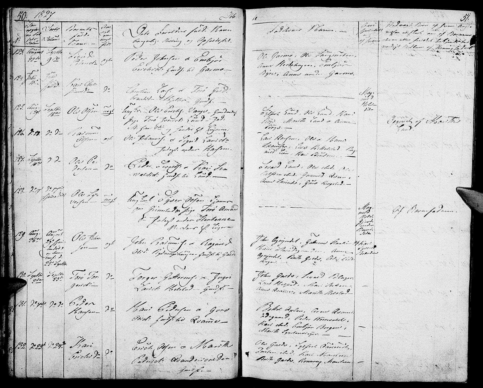 Lom prestekontor, AV/SAH-PREST-070/K/L0005: Parish register (official) no. 5, 1825-1837, p. 50-51