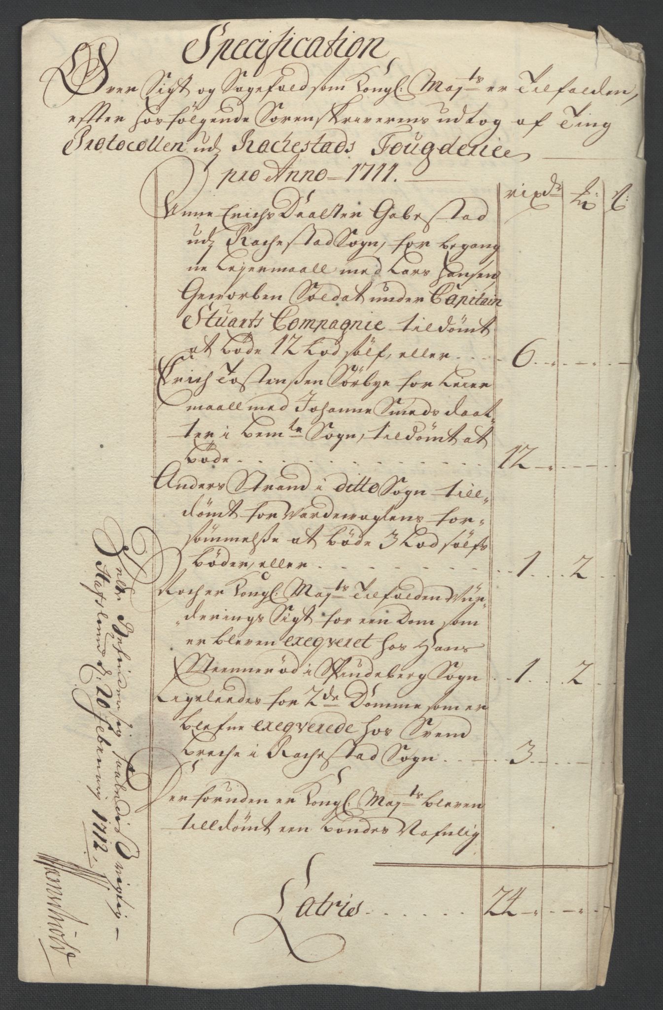 Rentekammeret inntil 1814, Reviderte regnskaper, Fogderegnskap, AV/RA-EA-4092/R07/L0303: Fogderegnskap Rakkestad, Heggen og Frøland, 1711, p. 38