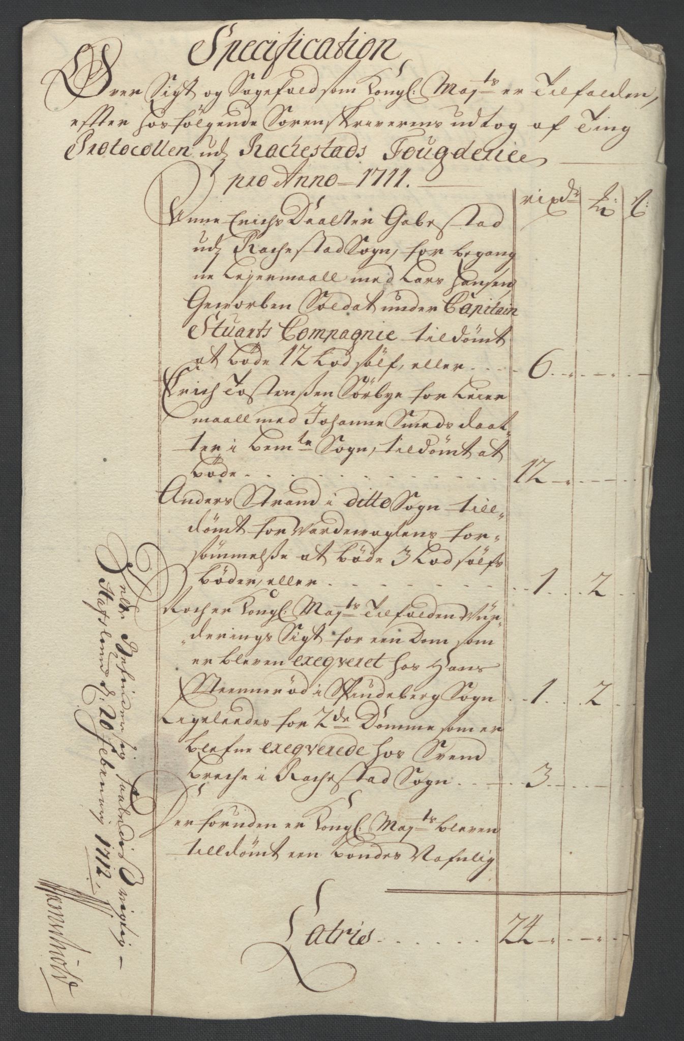 Rentekammeret inntil 1814, Reviderte regnskaper, Fogderegnskap, RA/EA-4092/R07/L0303: Fogderegnskap Rakkestad, Heggen og Frøland, 1711, p. 38