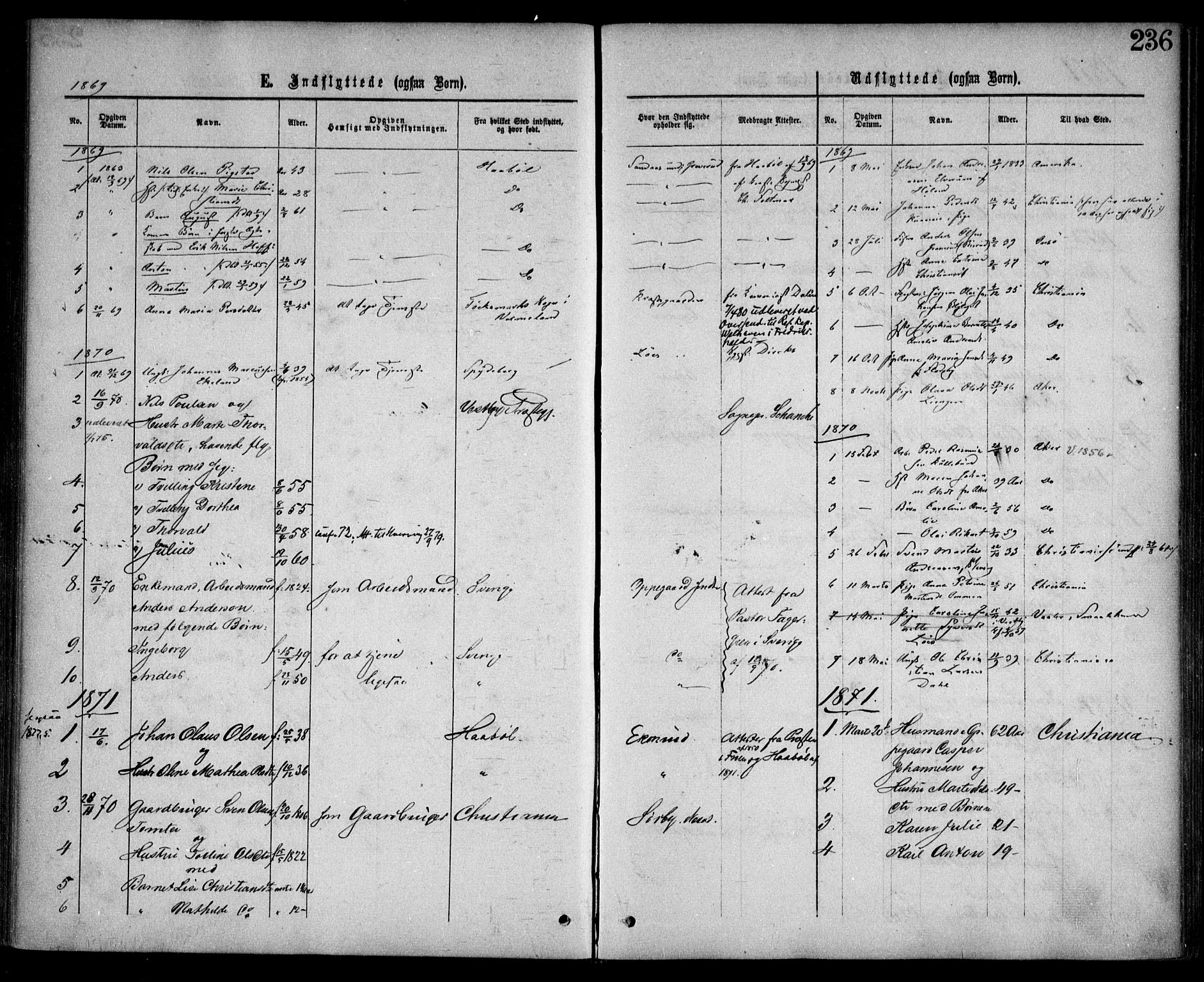 Nesodden prestekontor Kirkebøker, SAO/A-10013/F/Fa/L0008: Parish register (official) no. I 8, 1869-1879, p. 236
