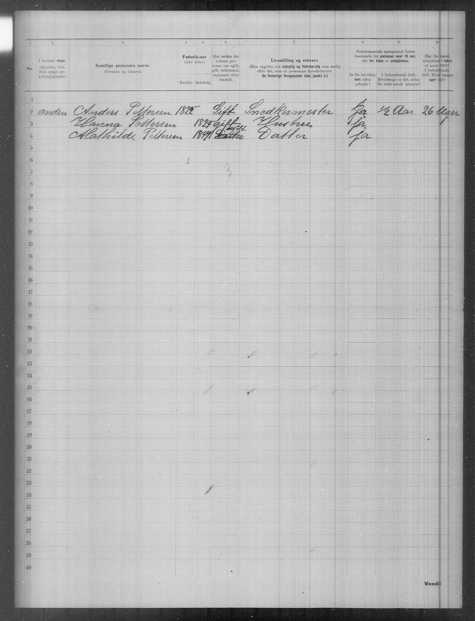 OBA, Municipal Census 1903 for Kristiania, 1903, p. 3259